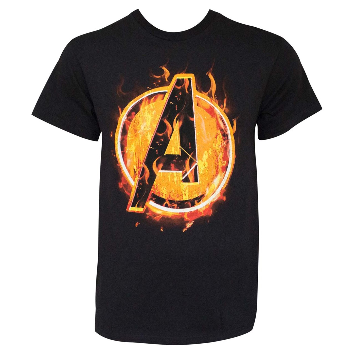 Avengers Fire Icon Black Men's T-Shirt