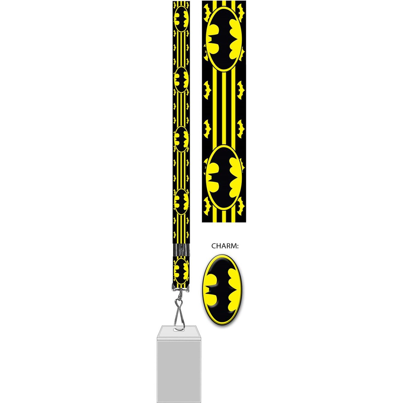 Batman Lanyard with Badge and Rubber Charm