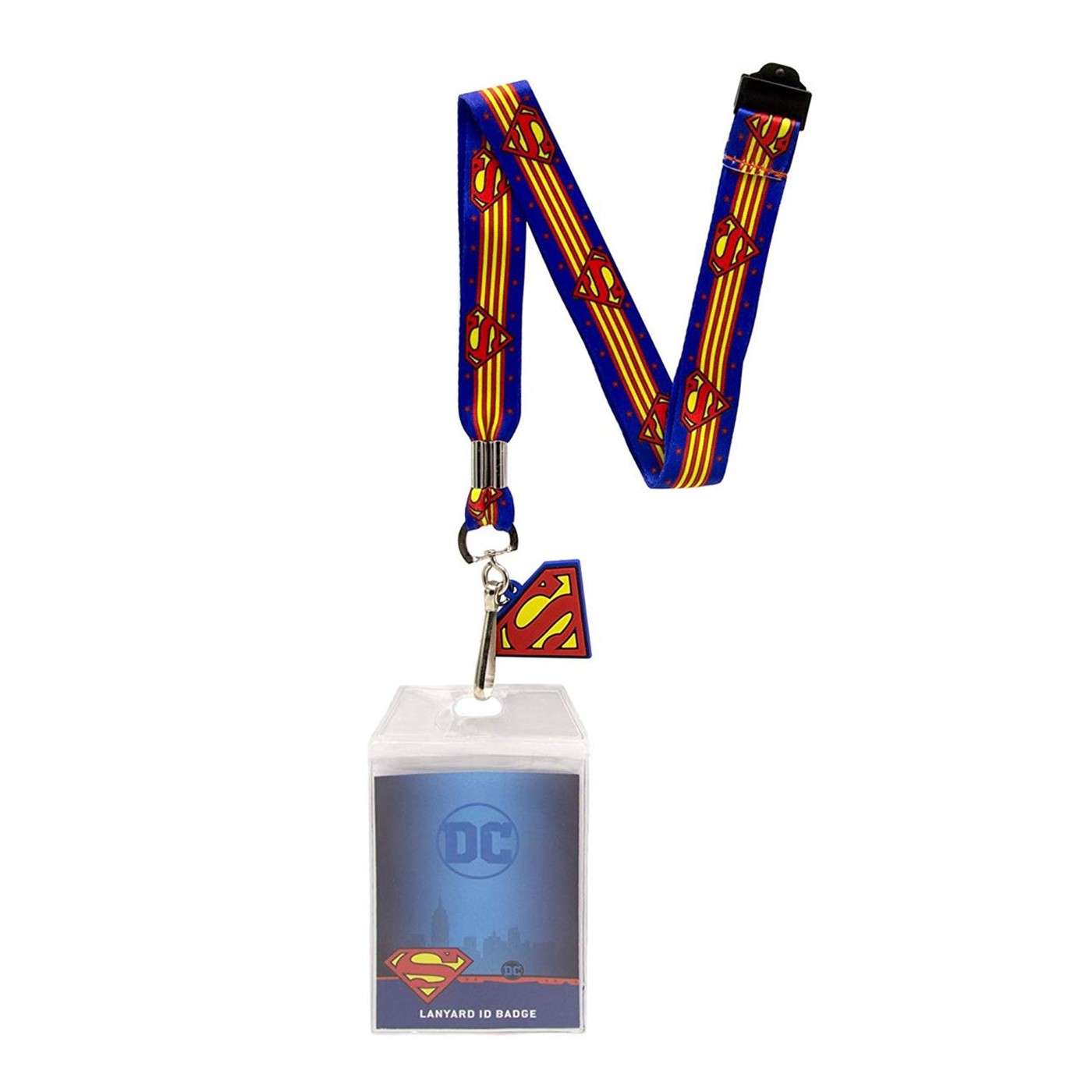 Superman Lanyard With Badge and Rubber Charm