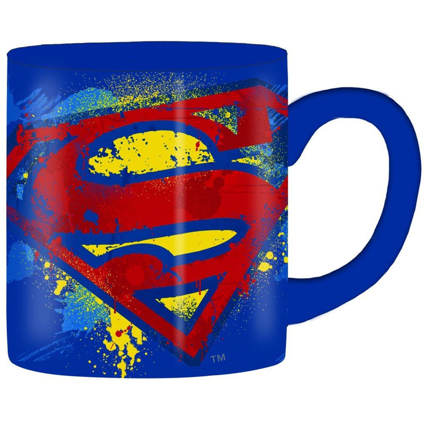 Superman Splatter Paint 14 Ounce Mug