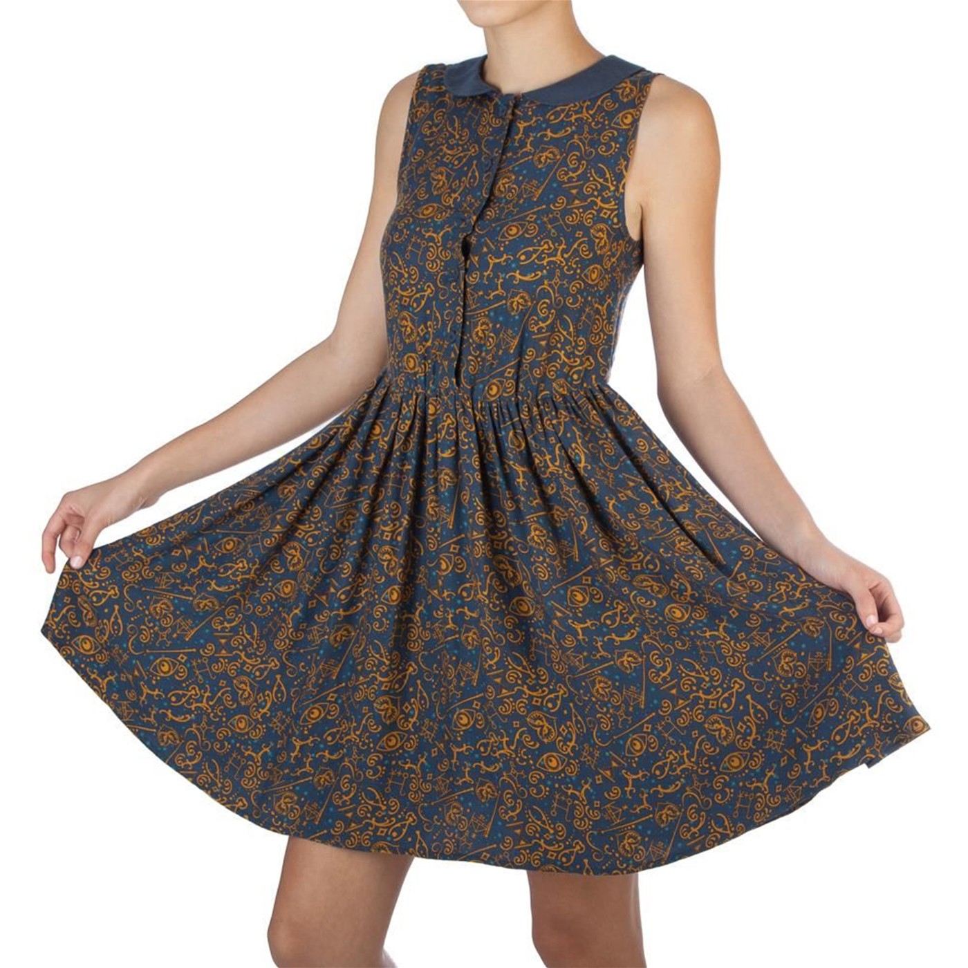 Fantastic Beasts and Where to Find Them All Over Print Collar Dress