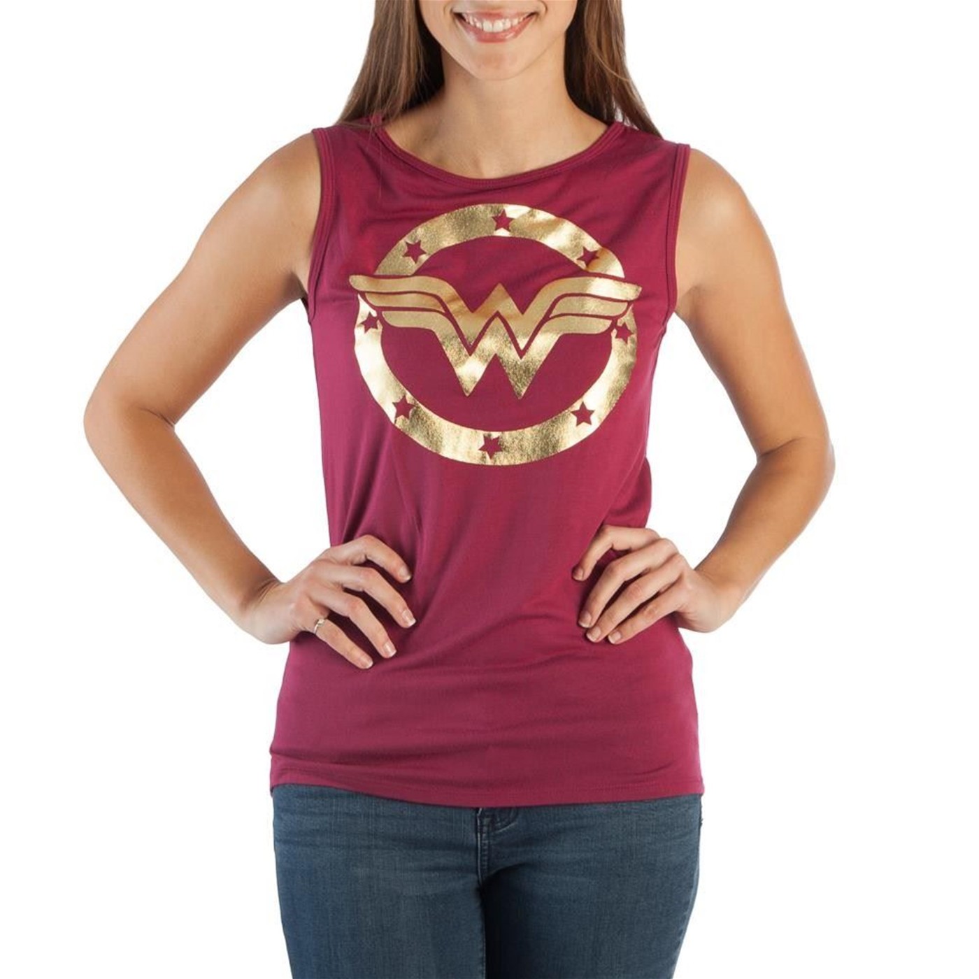 Wonder Woman Gold Foil Symbol Women's T-Shirt