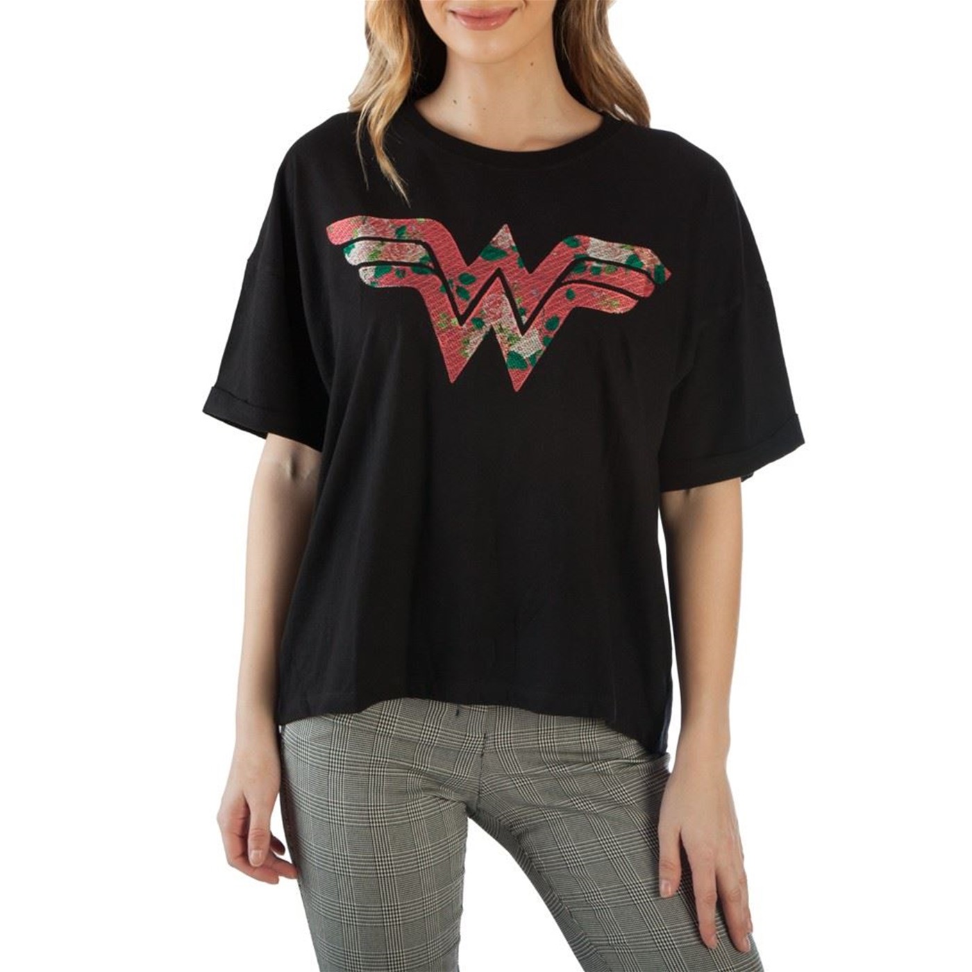 Wonder Woman Floral Symbol Women's T-Shirt