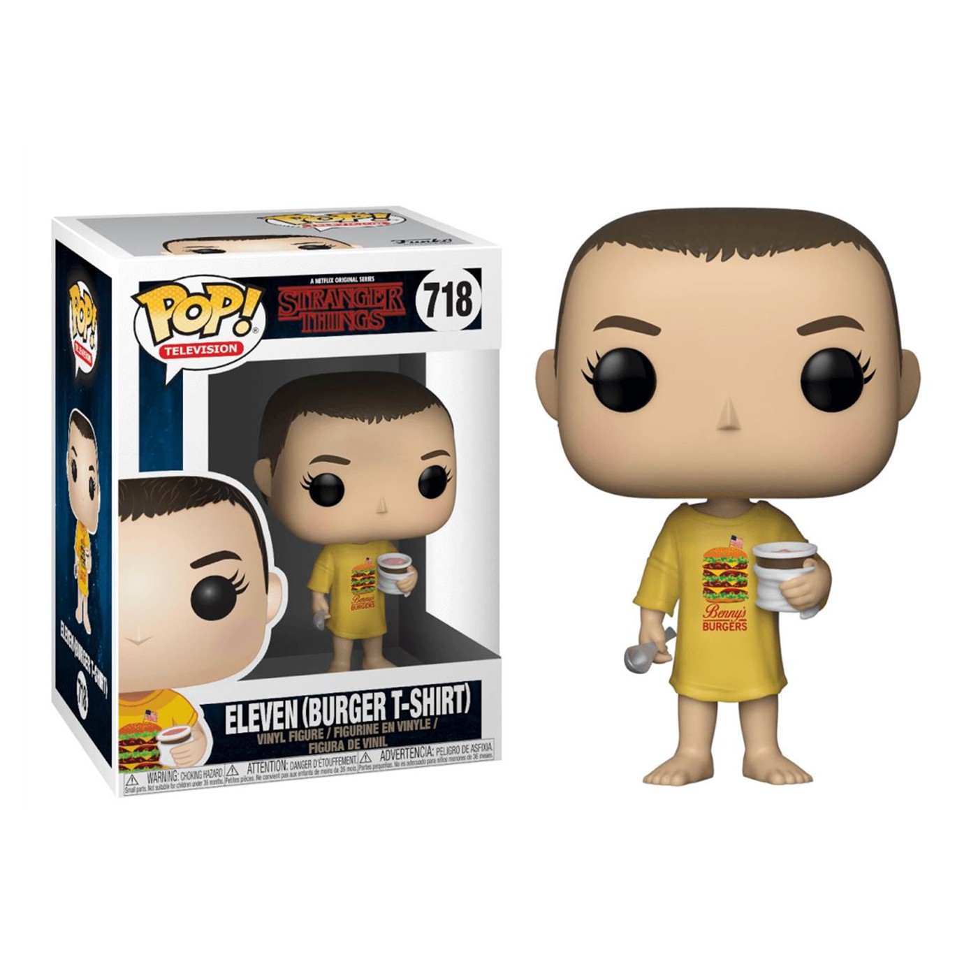 Stranger Things Eleven in Burger T-Shirt Bobblehead