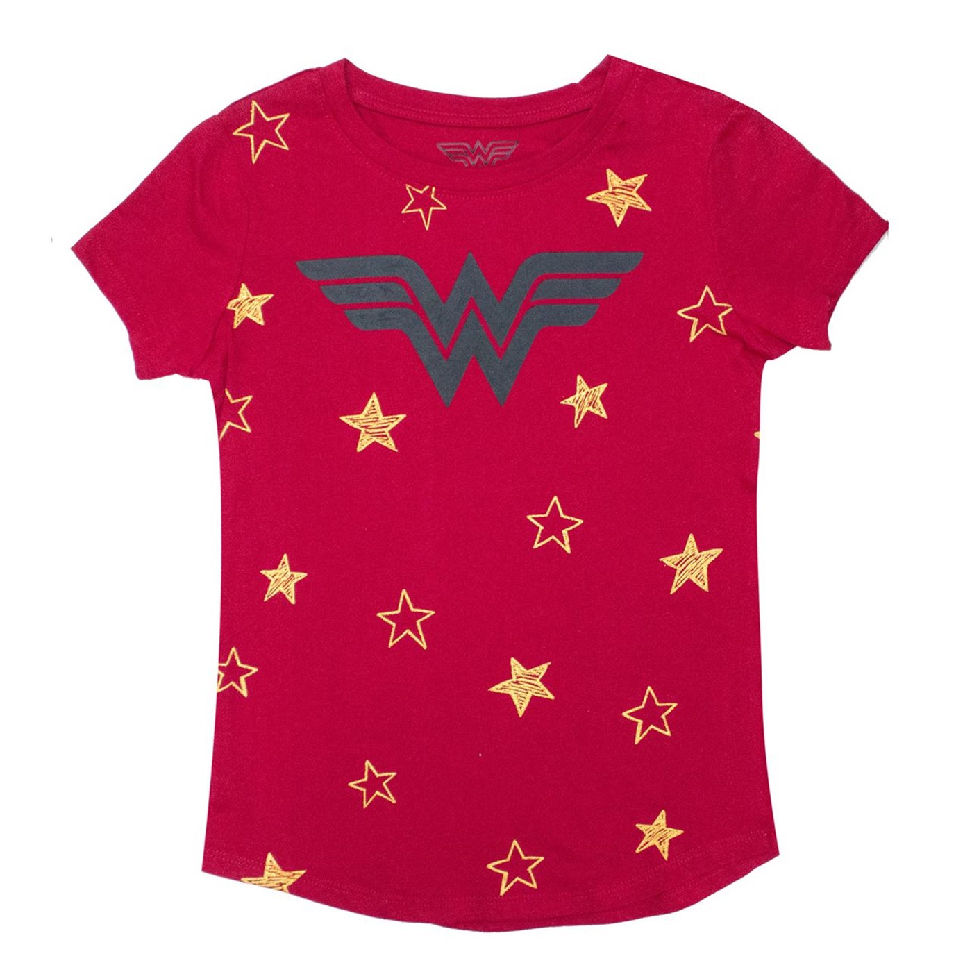 Wonder Woman Stars DC Girl's Red T-shirt