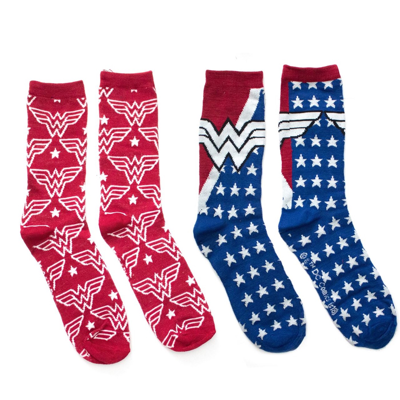 Wonder Woman Stars and Symbols 2-pack Crew Socks