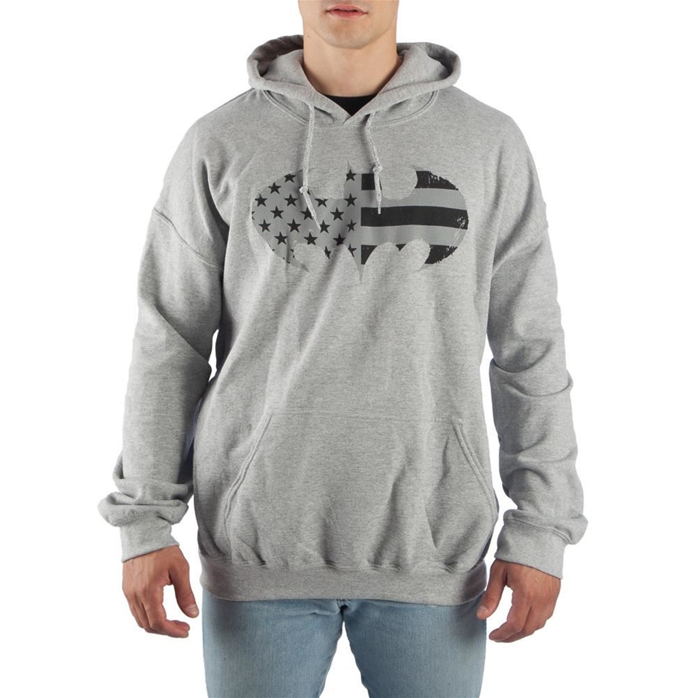 Batman Flag Symbol Grey Men's Hooded Sweatshirt