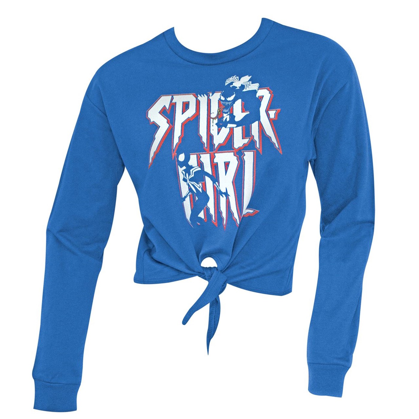 Spider-Girl Women's Long Sleeve Crop Tie Shirt