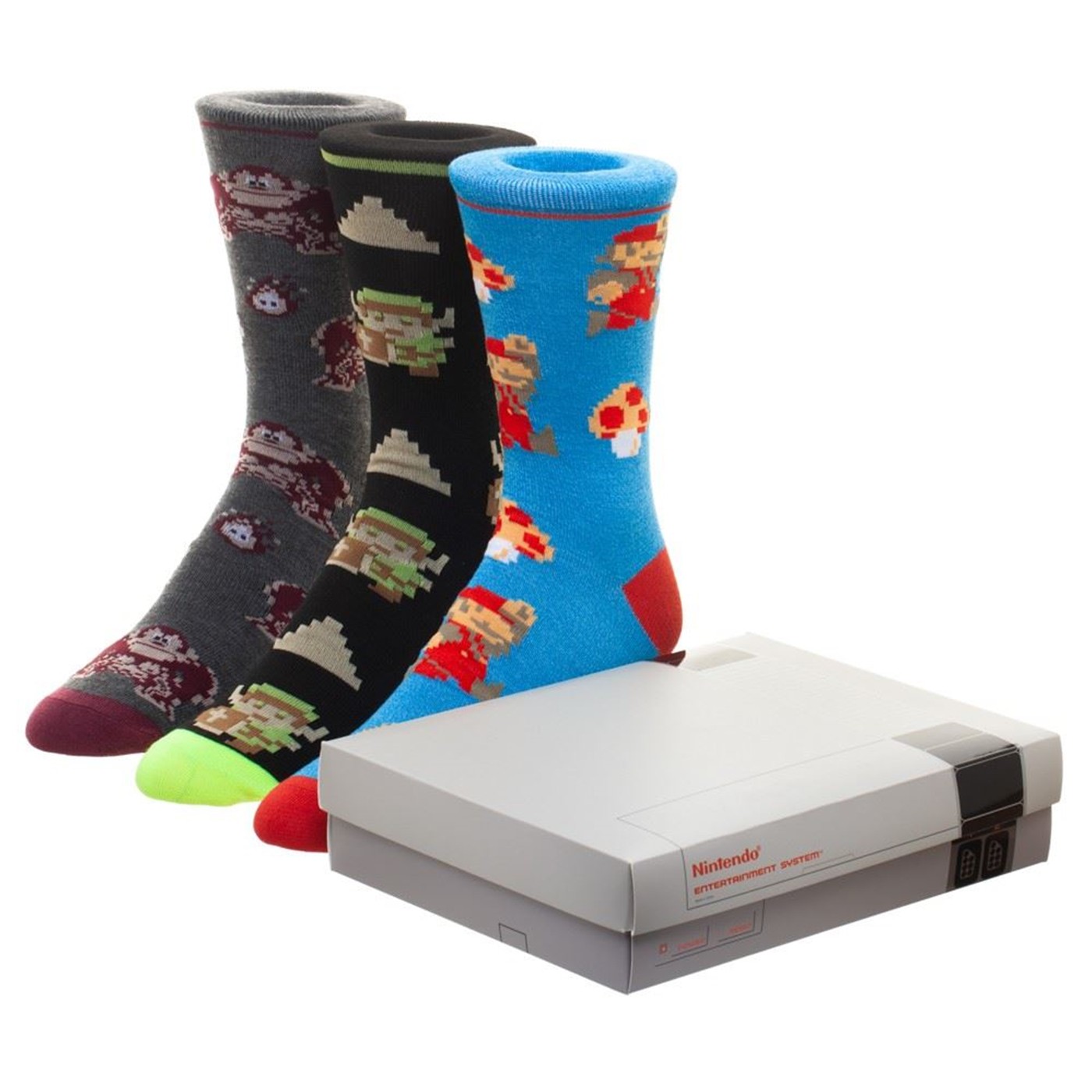 Nintendo Game Console 3 pack Crew socks