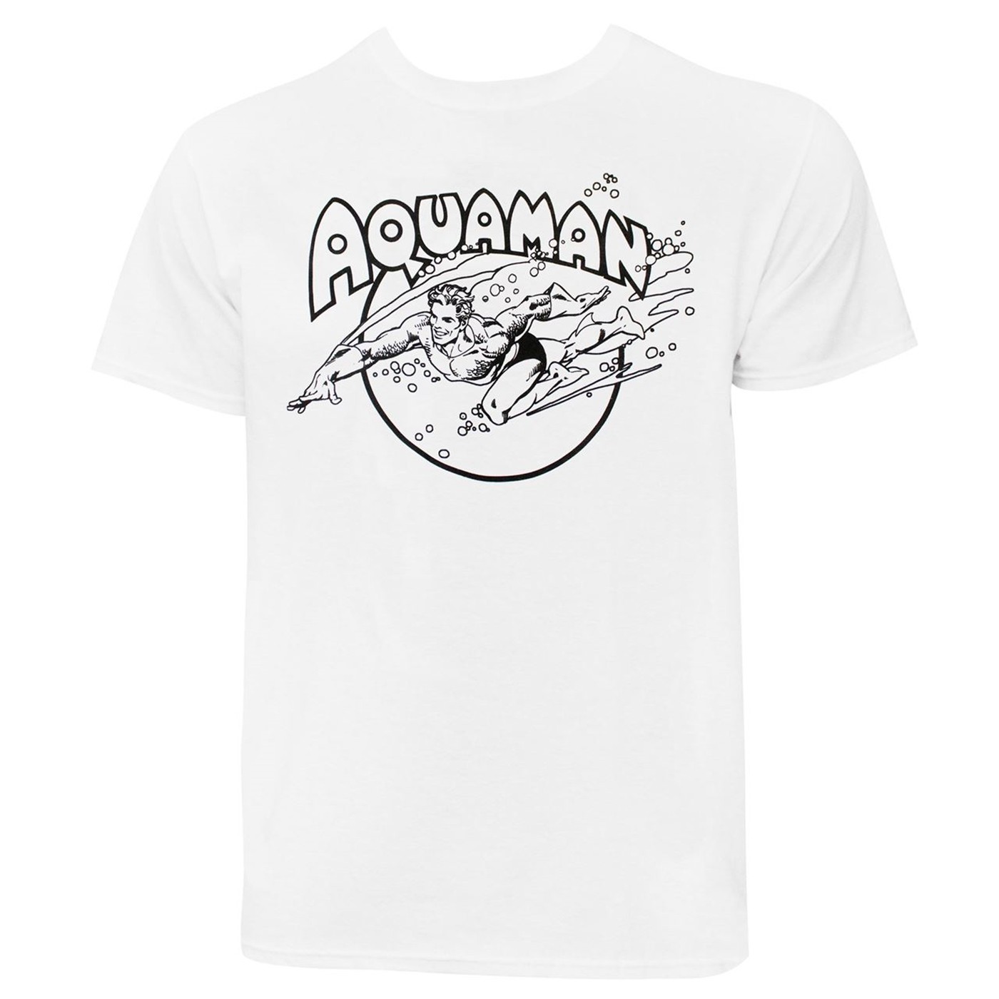Aquaman Swimming Men's White T-Shirt