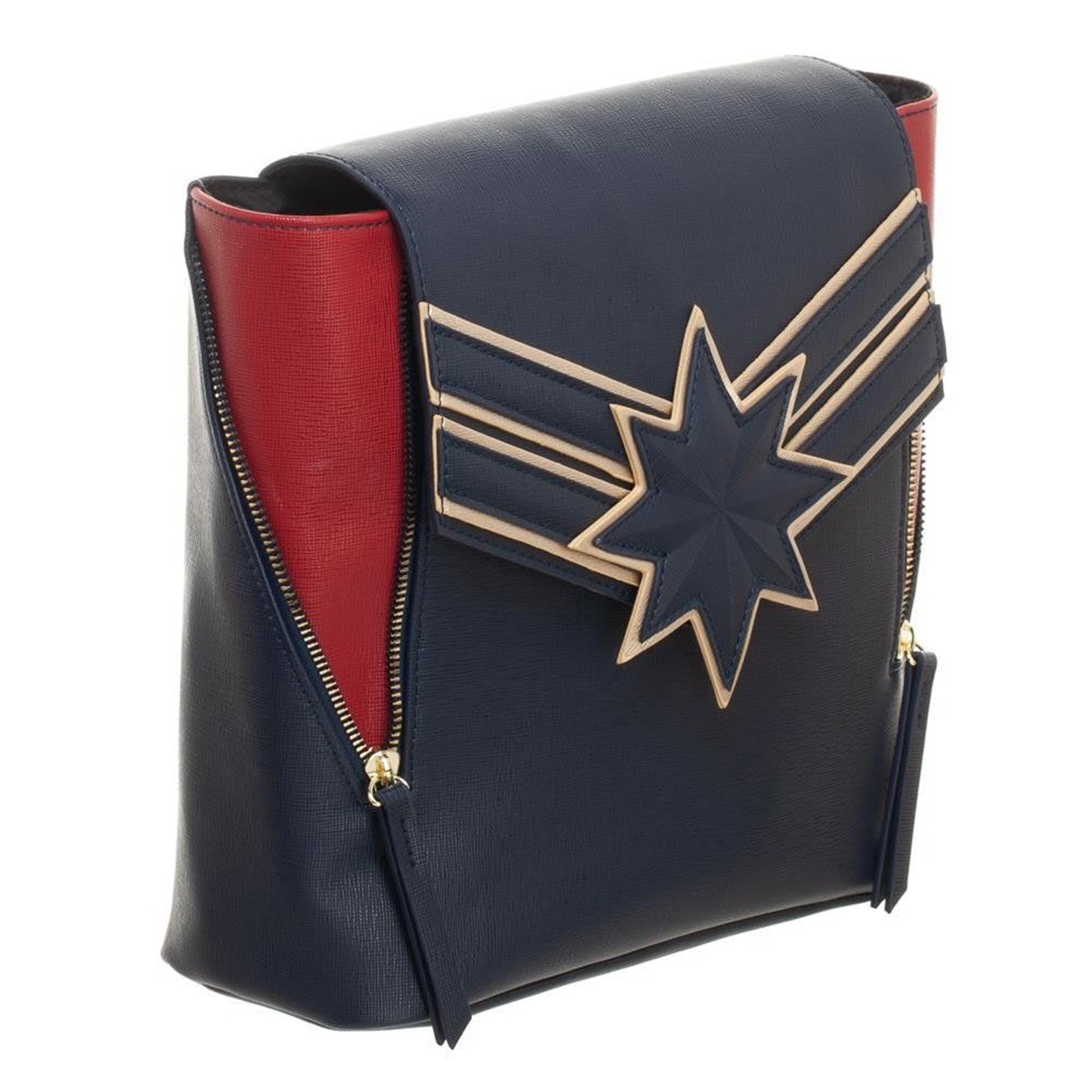 Captain Marvel Mini Backpack with Front Zip Detail