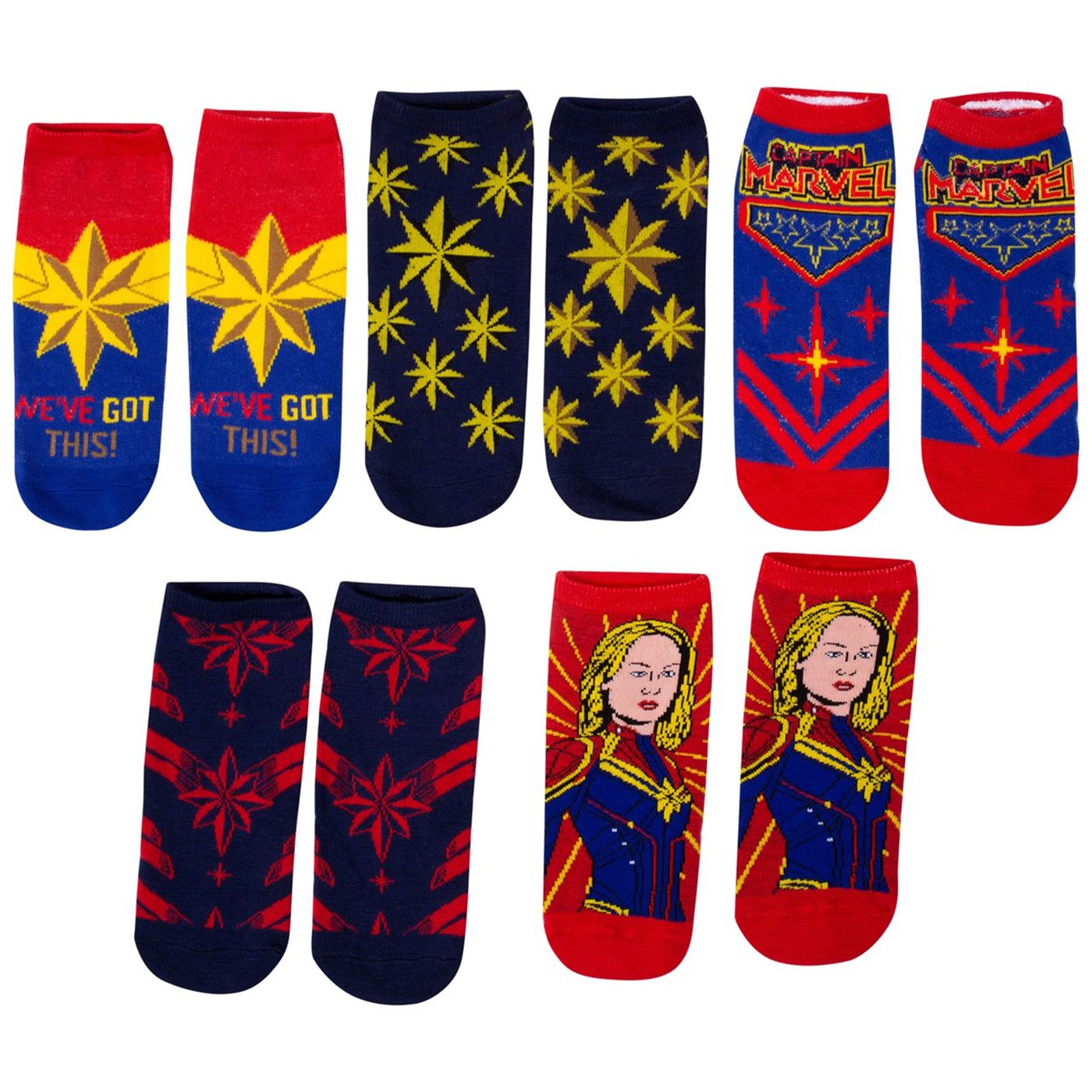 Captain Marvel Movie Five Pack Women's Socks