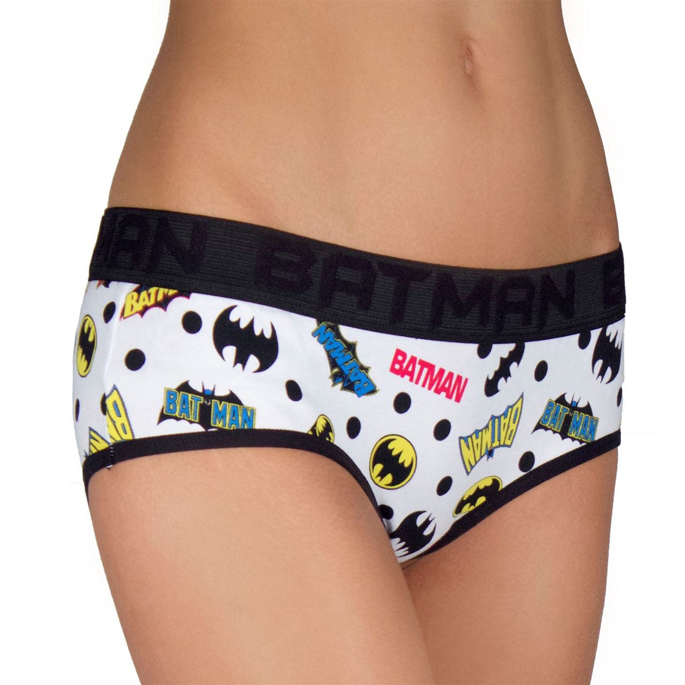 Batman w/Bats and Logos Hipster Panty