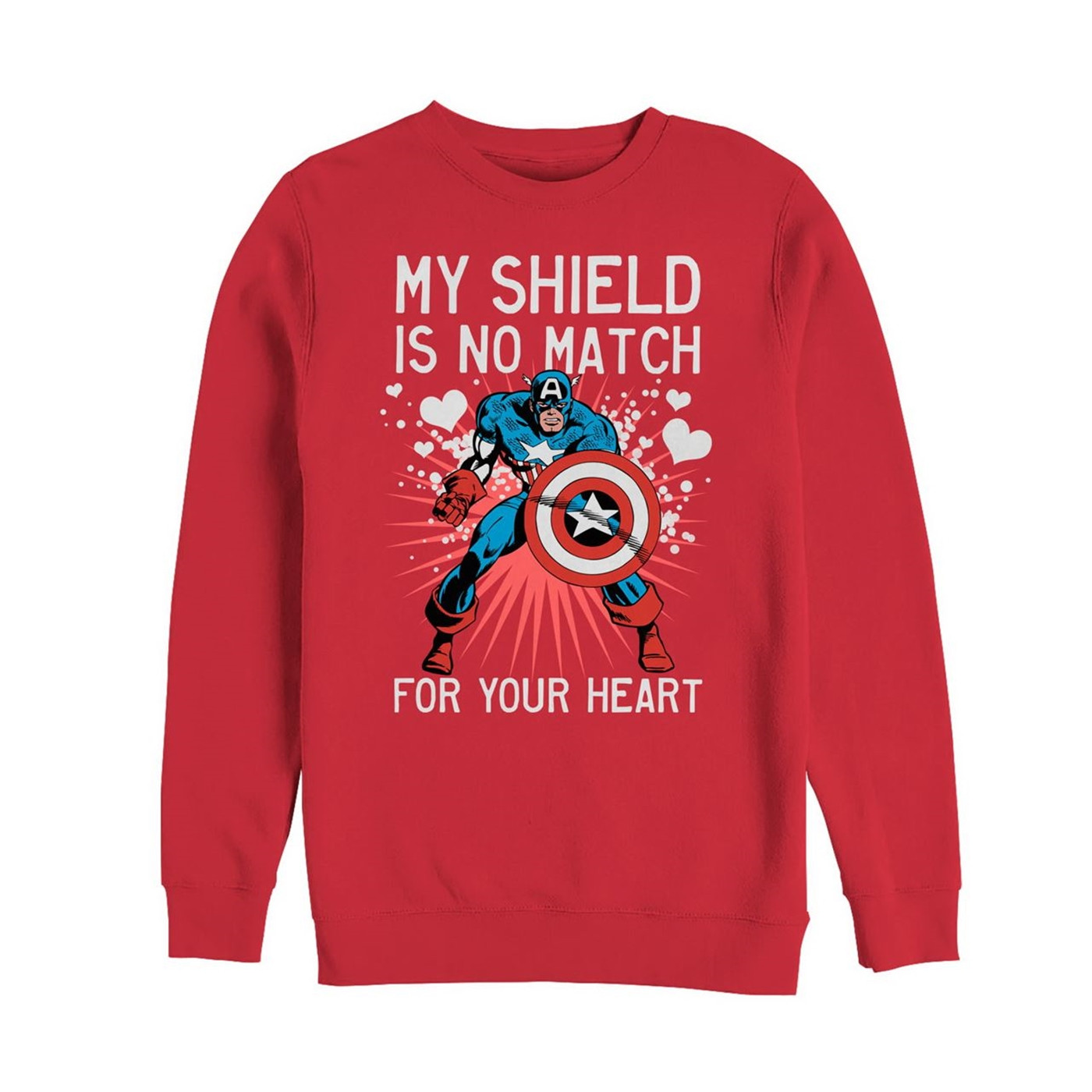 Valentine's Captain America No Shield For Heart Men's Sweatshirt