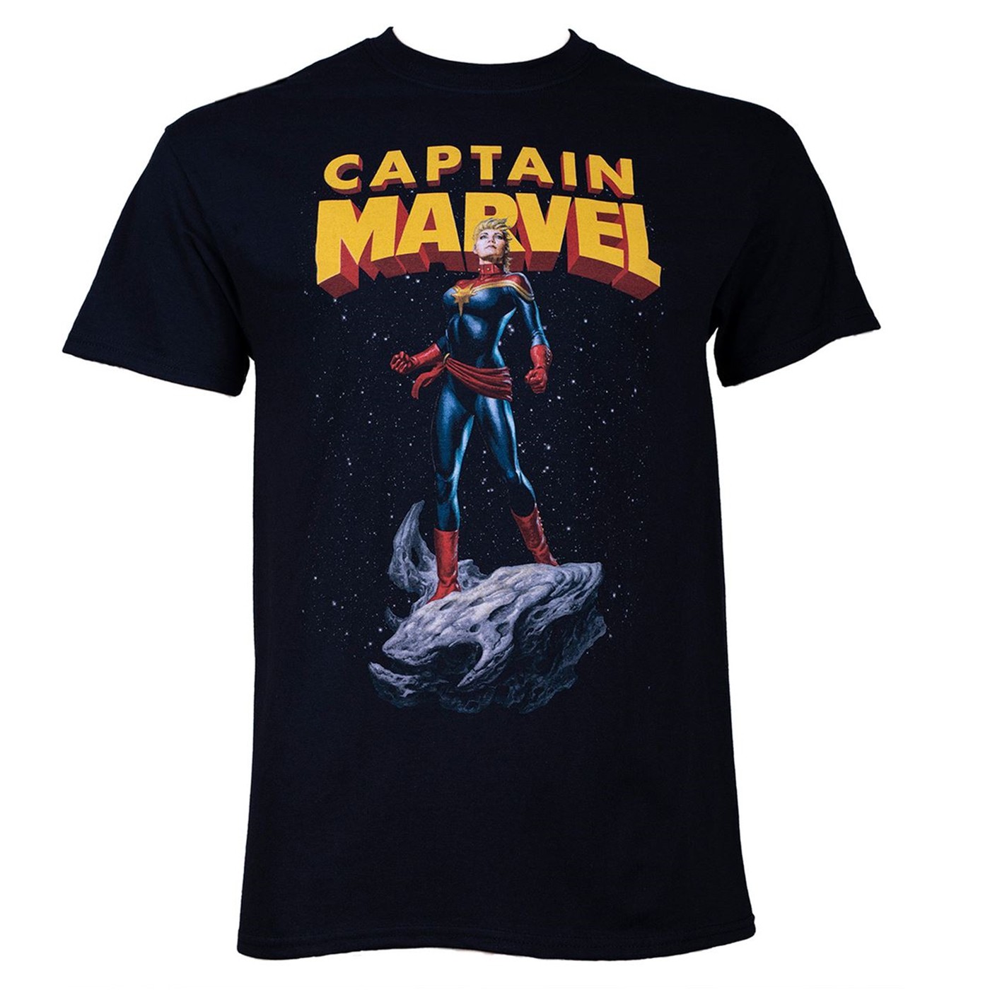 Captain Marvel Asteroid Ride Men's Black T-Shirt