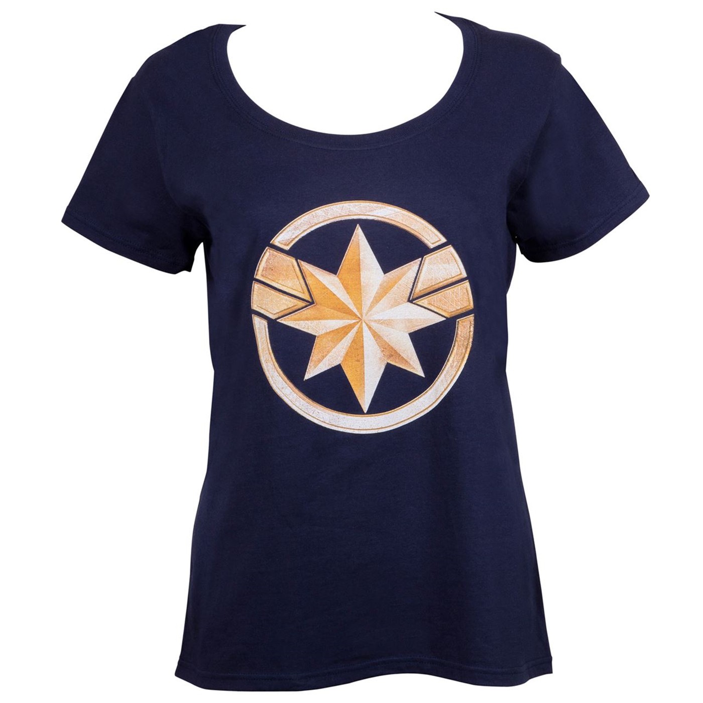 Captain Marvel Movie Badge Blue Women's T-Shirt