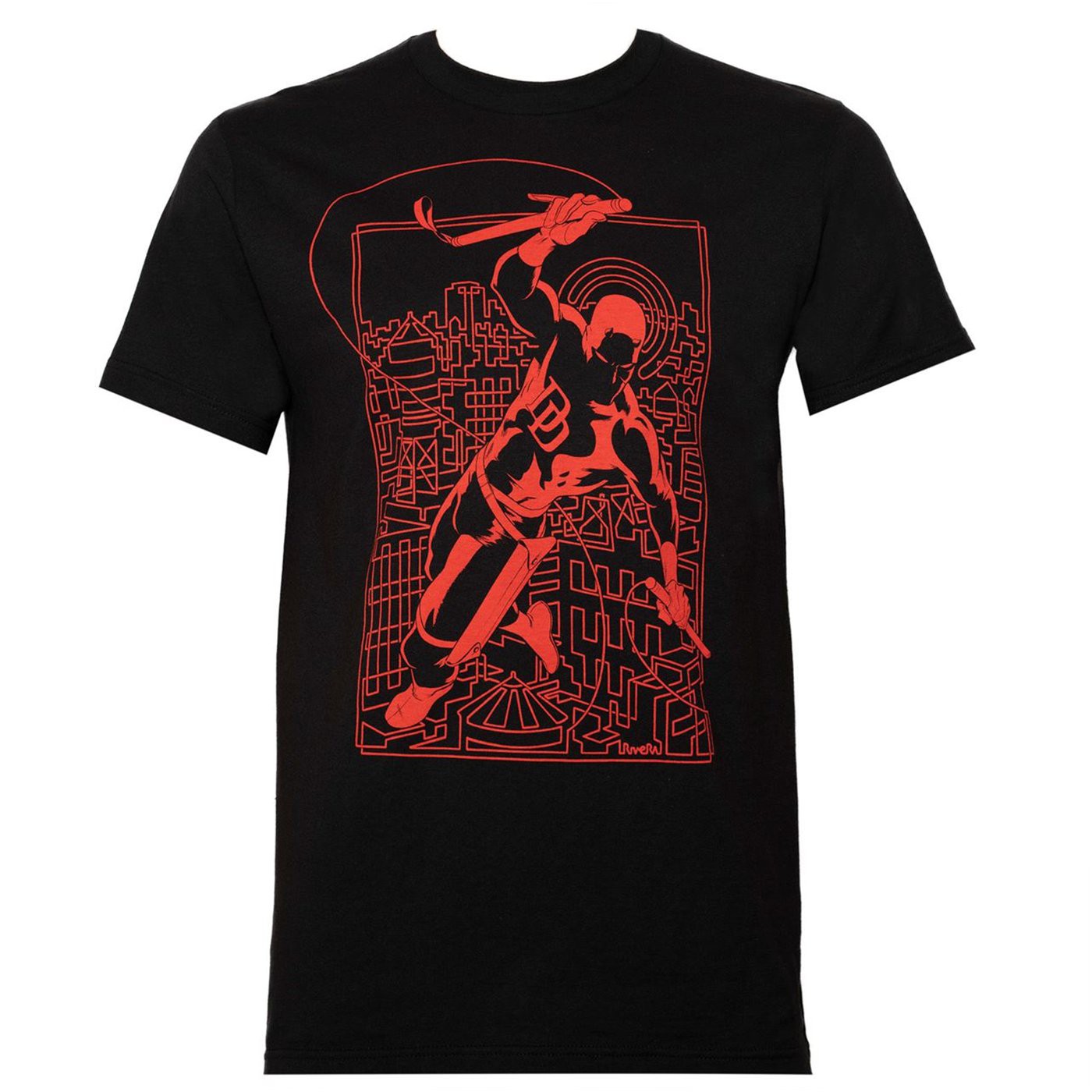 Daredevil Line Art Black Men's T-Shirt
