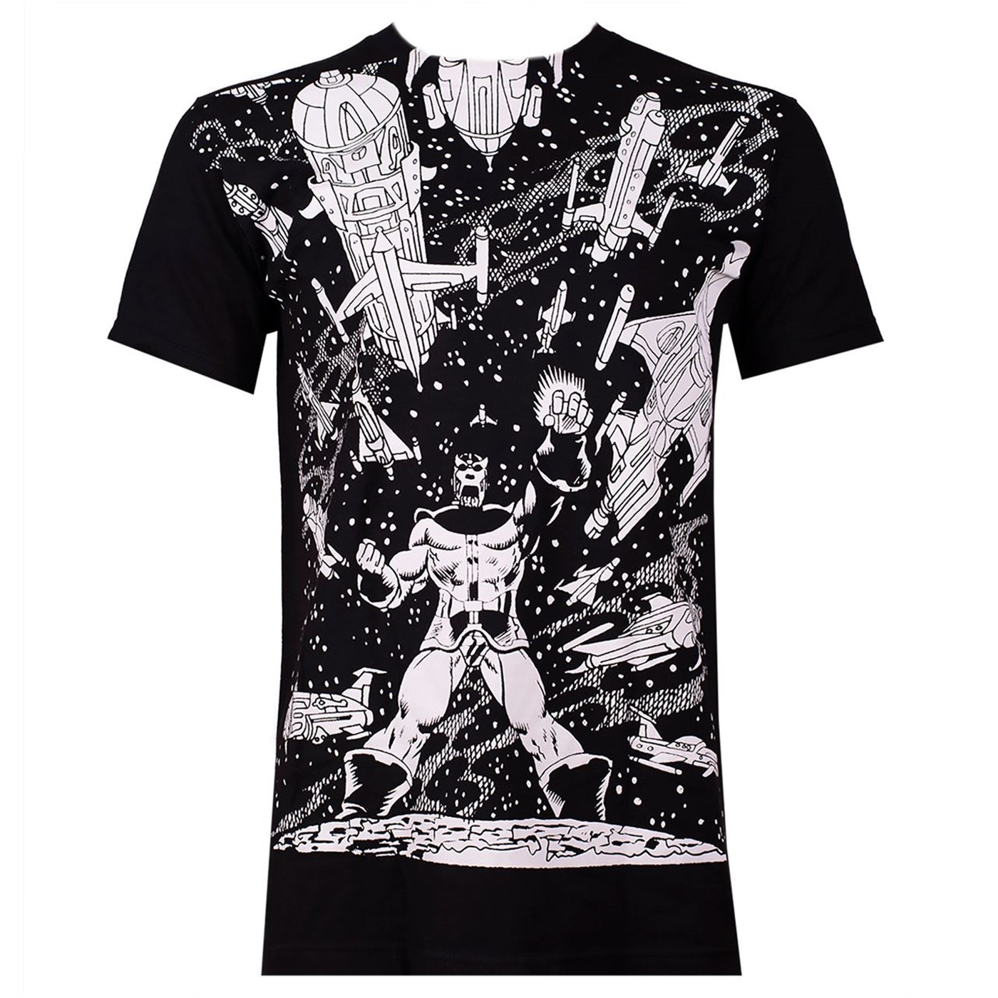 Thanos VS. Spaceships Black Men's T-Shirt