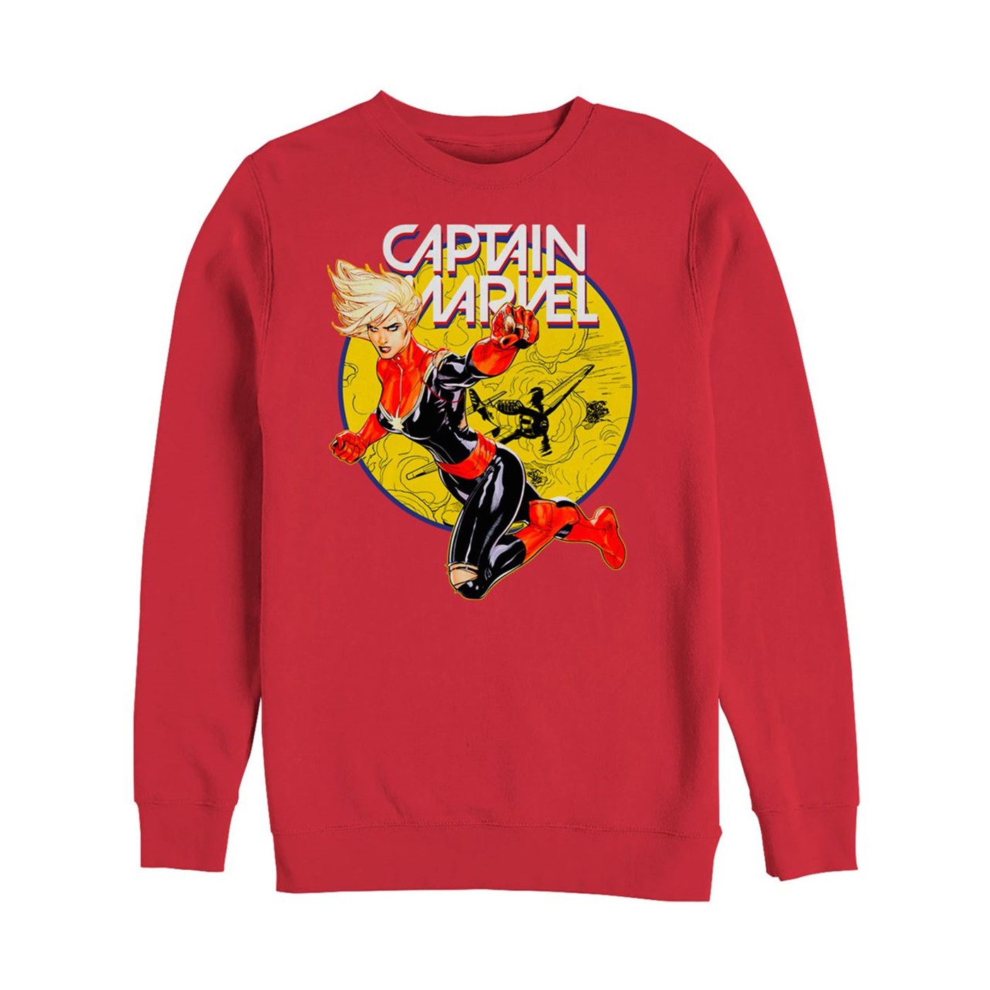 Captain Marvel Vintage Ring Men's Long Sleeve Sweat Shirt