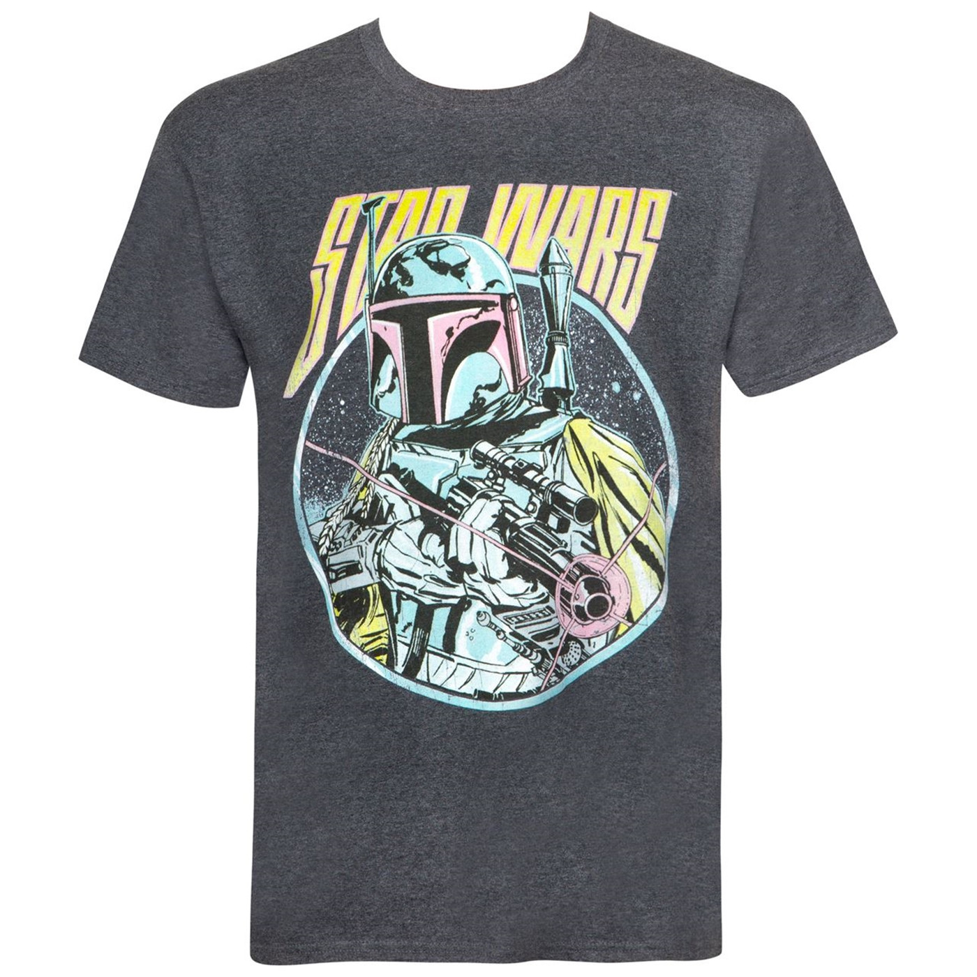 Star Wars Boba Fett Blaster Heather Charcoal Men's T-Shirt