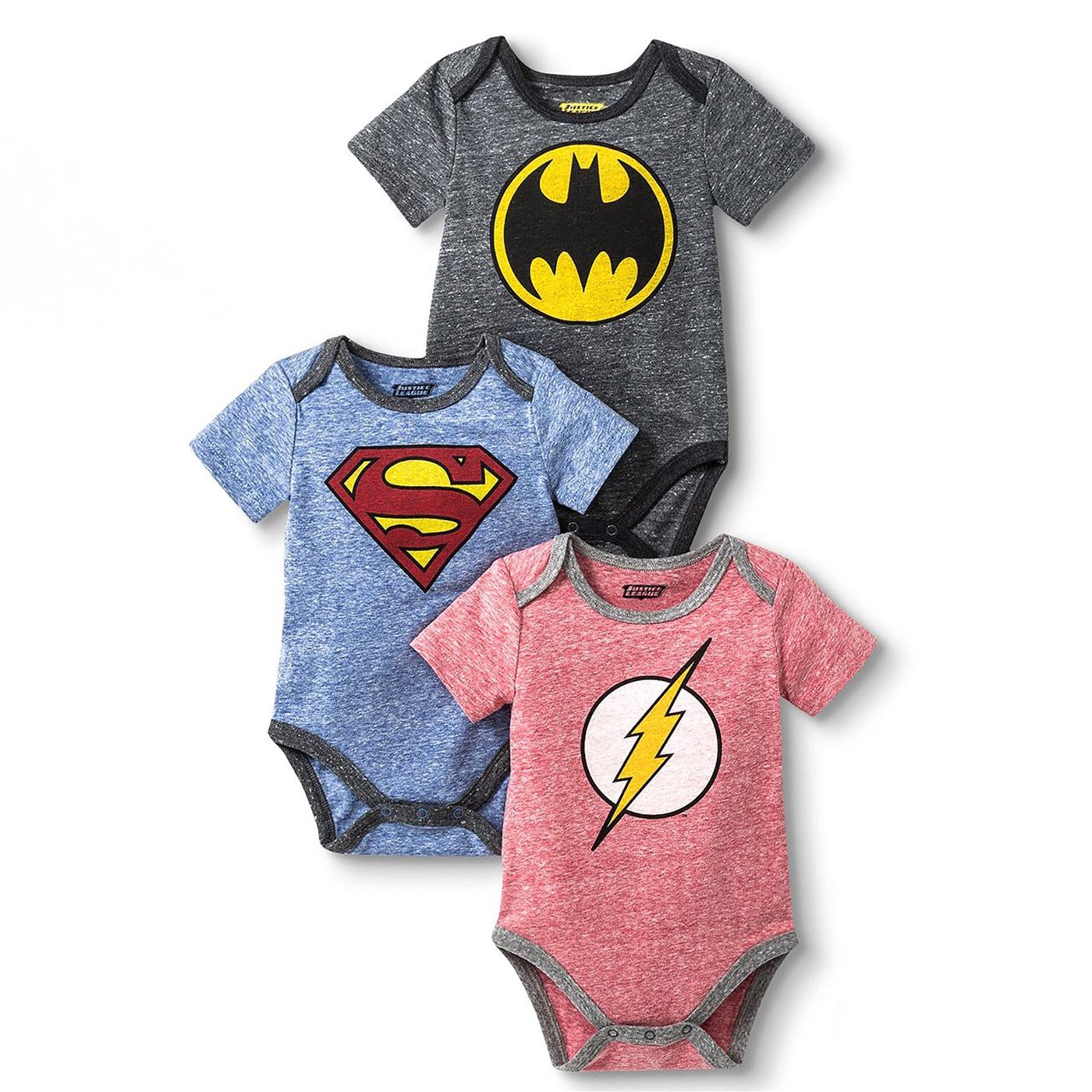 Justice League 3-Pack Infant Bodysuit Set