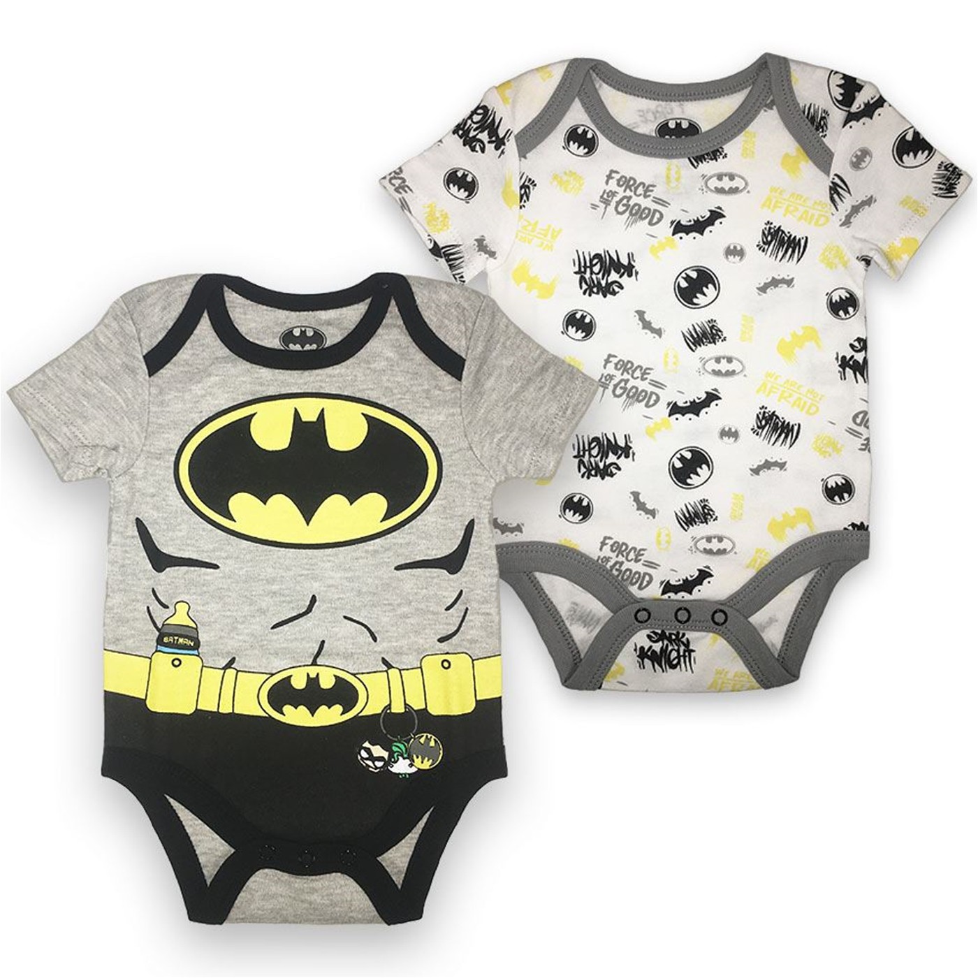 Batman Costume and Symbols 2-Pack Infant Bodysuit Set