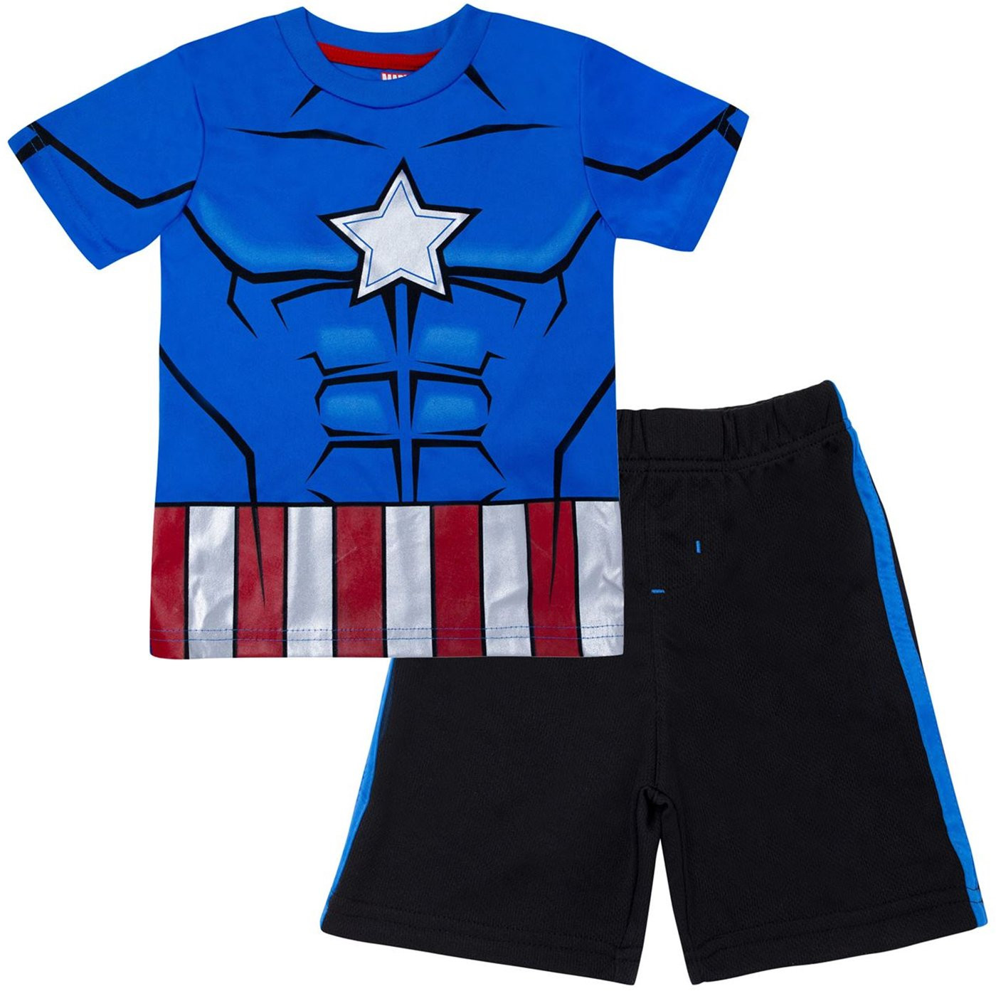 Captain America Performance Costume Kids Short Set