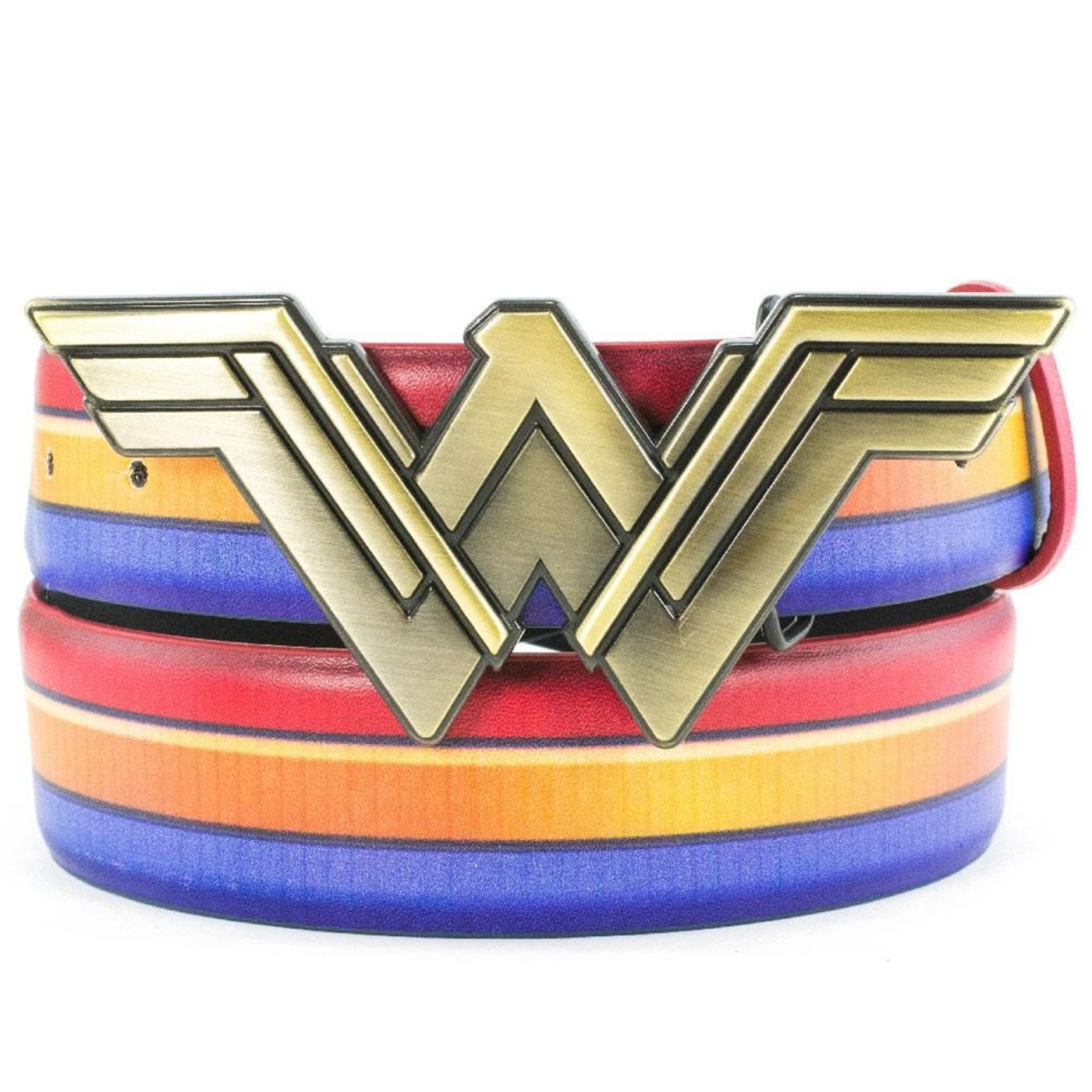 Wonder Woman Red Gold and Blue Belt with Gold Symbol Buckle