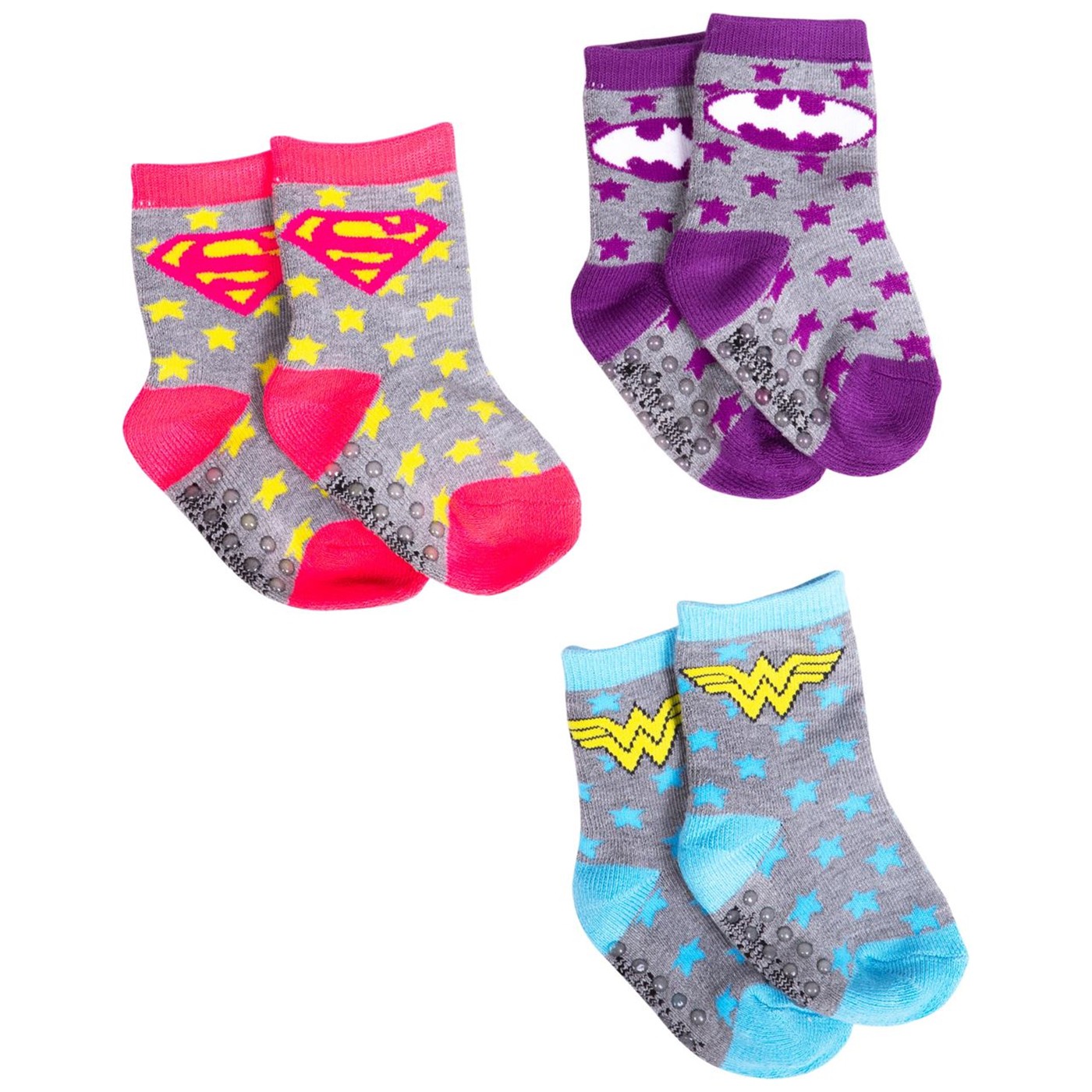 Justice League Three Pack Athletic Infant Socks