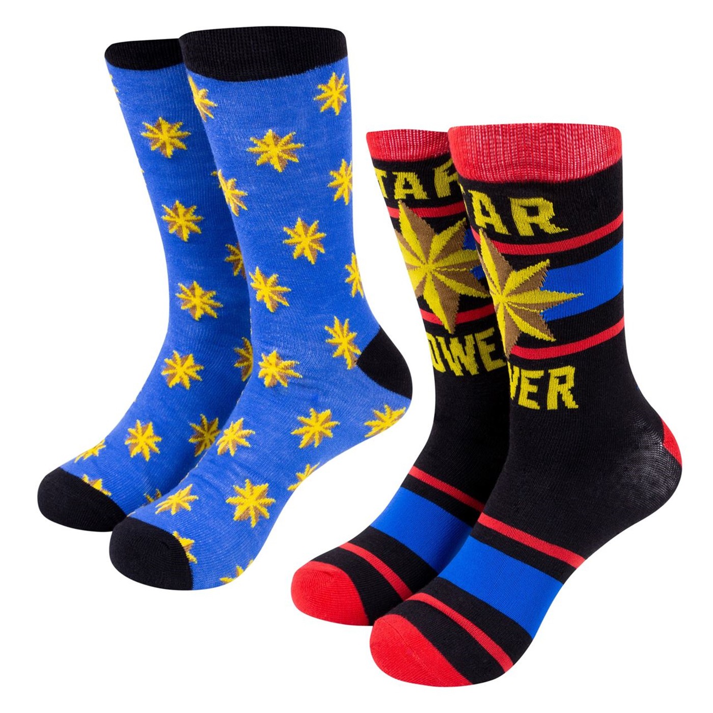 Captain Marvel Star Power Marvel Crew Socks Two Pack