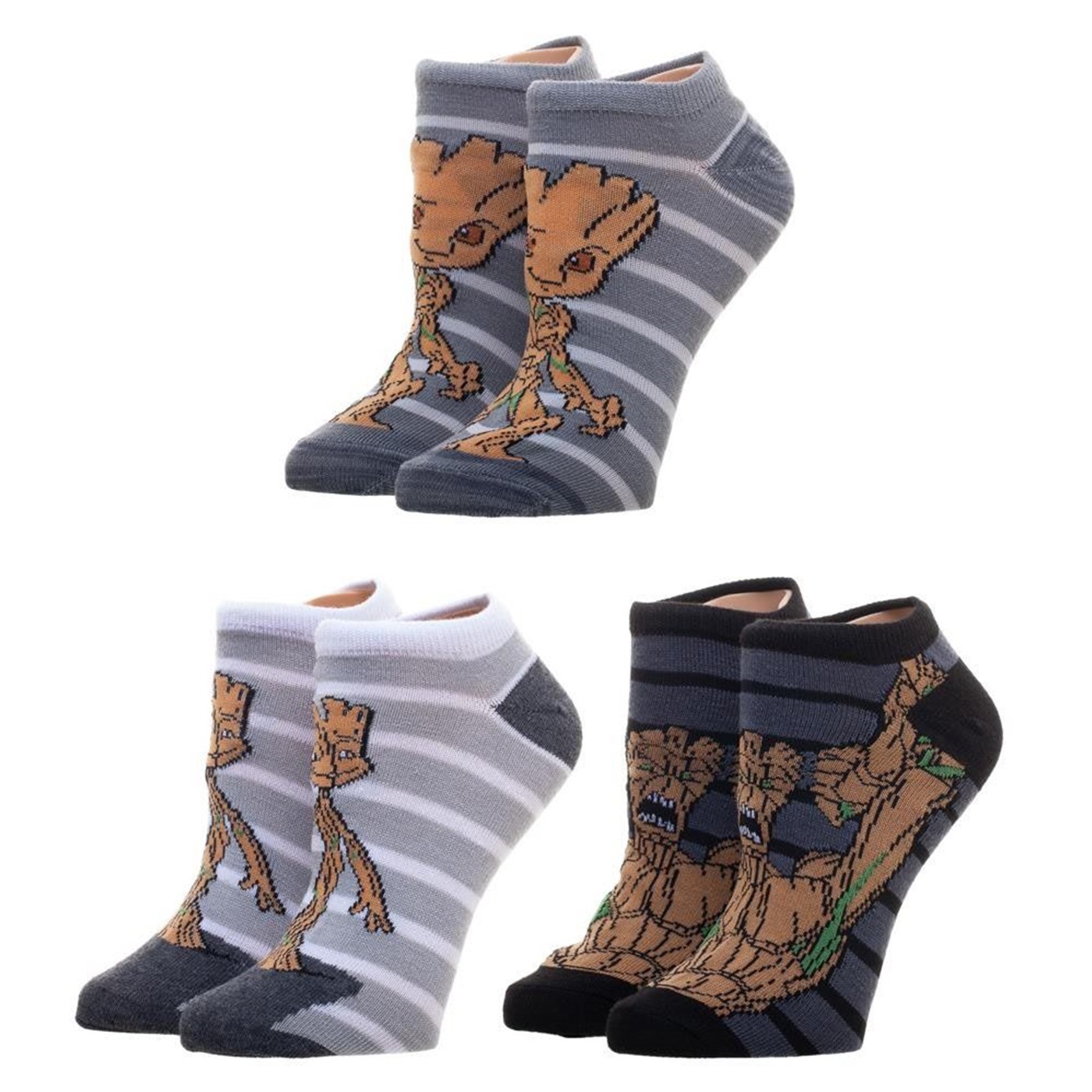 Guardians Of The Galaxy Groot 3-Pack Ankle Socks