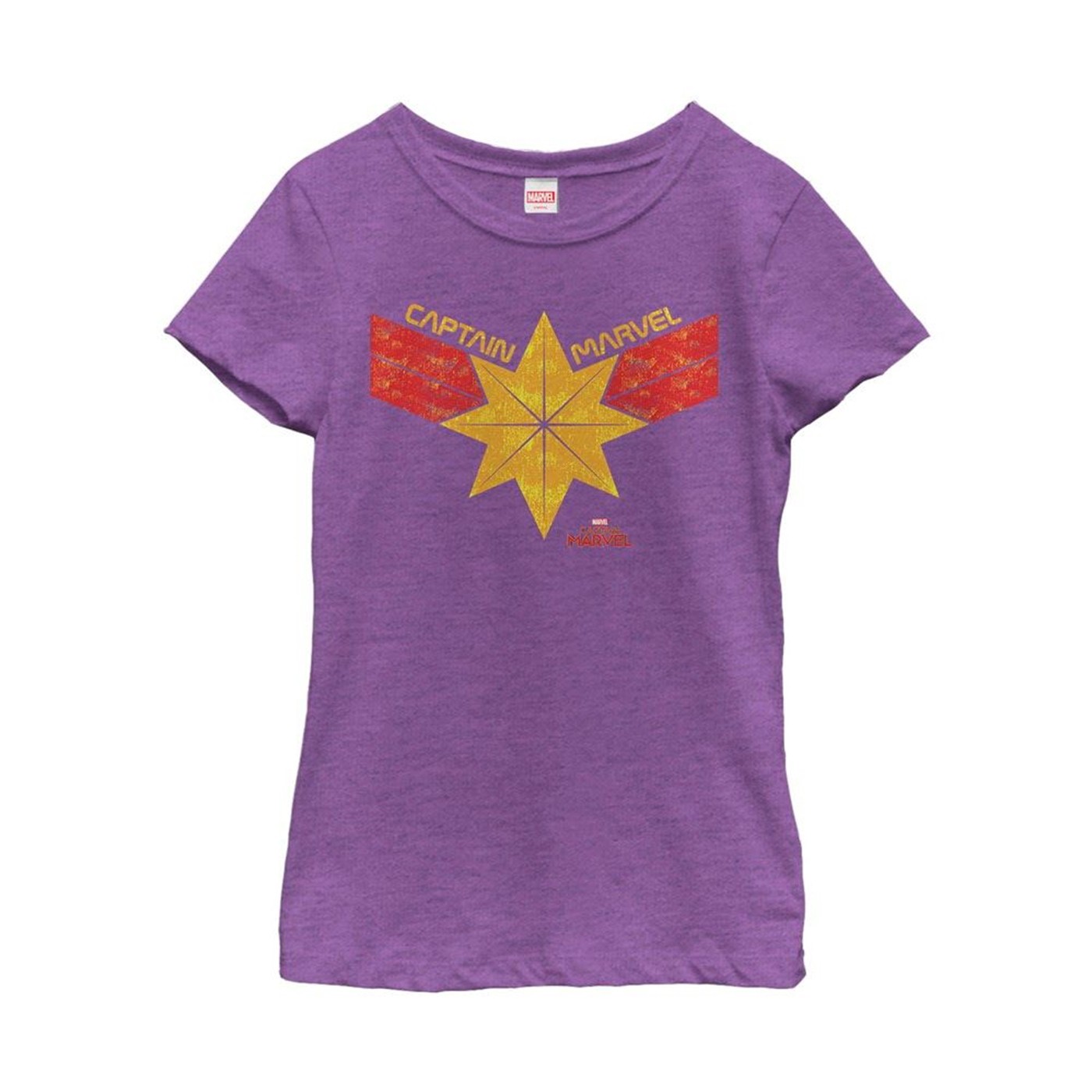 Captain Marvel Vintage Star Streak Costume Girl's T-Shirt