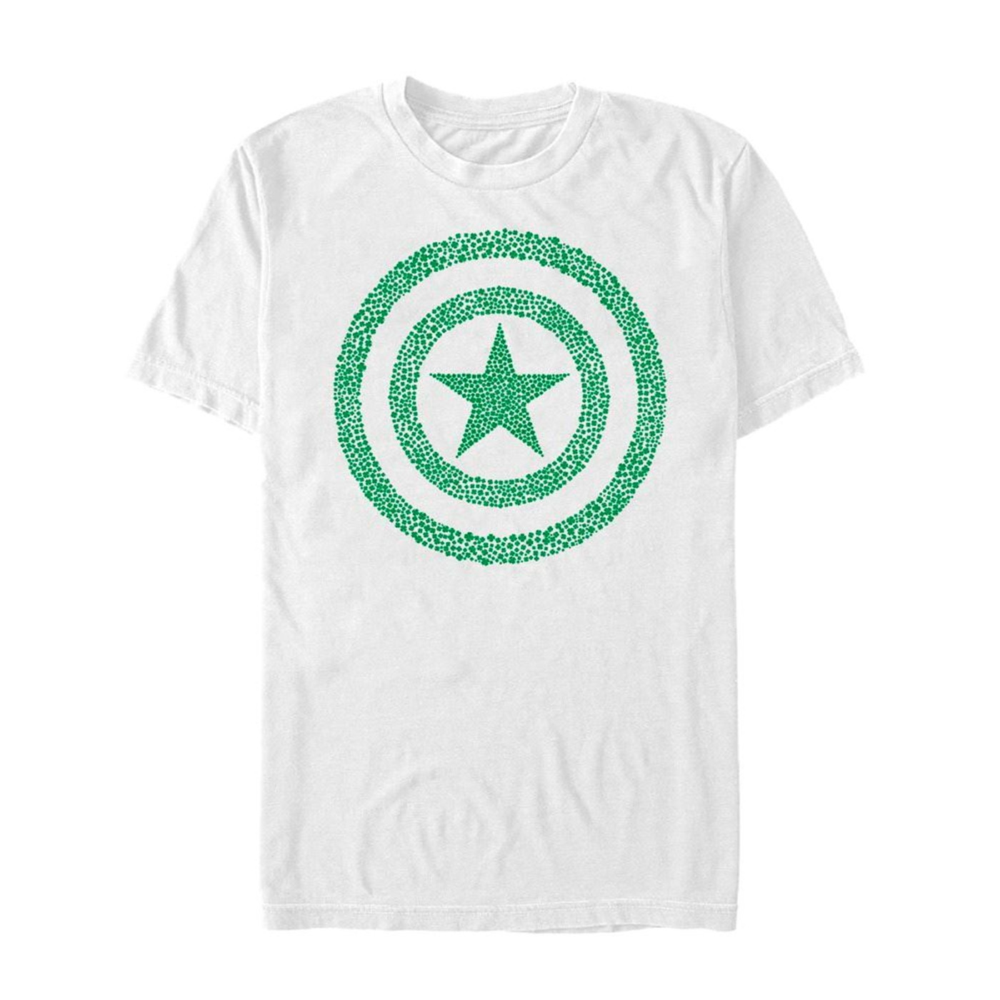 Captain America Shamrock Shield White St Patrick's Day T-Shirt