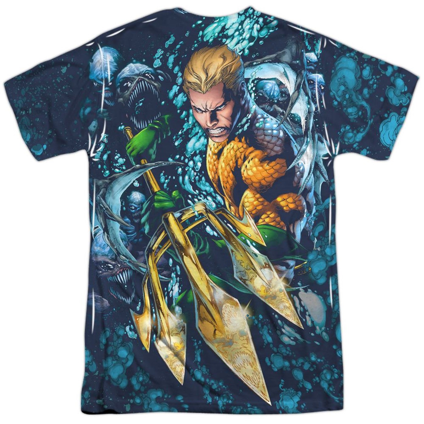 Aquaman Trident Front and Back Sublimated Men's T-Shirt