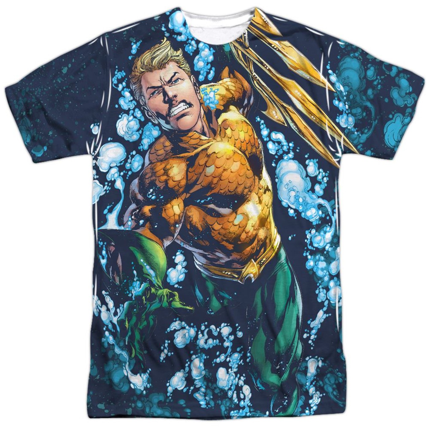 Aquaman Trident Front and Back Sublimated Men's T-Shirt