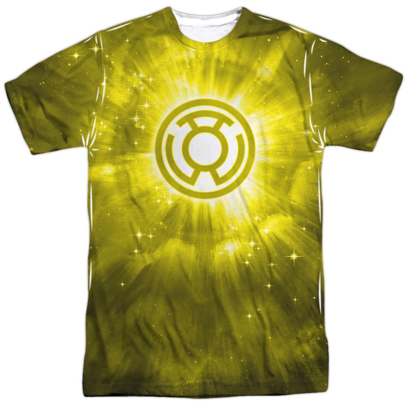 Green Lantern Yellow Energy Symbol Sublimated Front and Back Men's T-Shirt