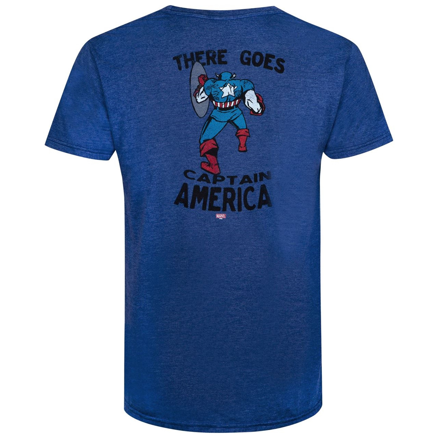 Captain America Hi & Bye Front and Back Print Retro Brand Vintage T-Shirt