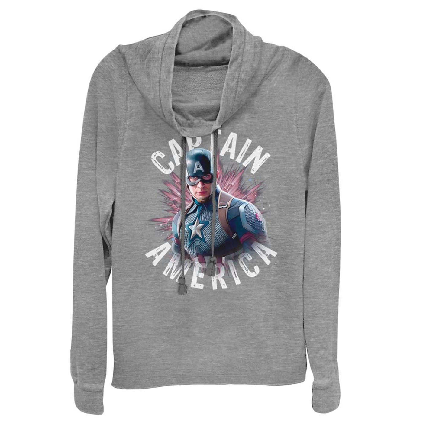 Avengers Endgame Captain America Burst Women's Cowl Neck Sweater