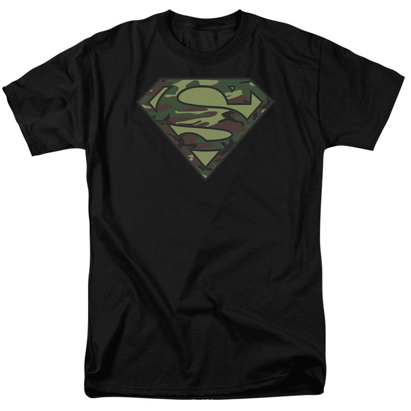 Superman Camo Symbol on Black Men's T-Shirt