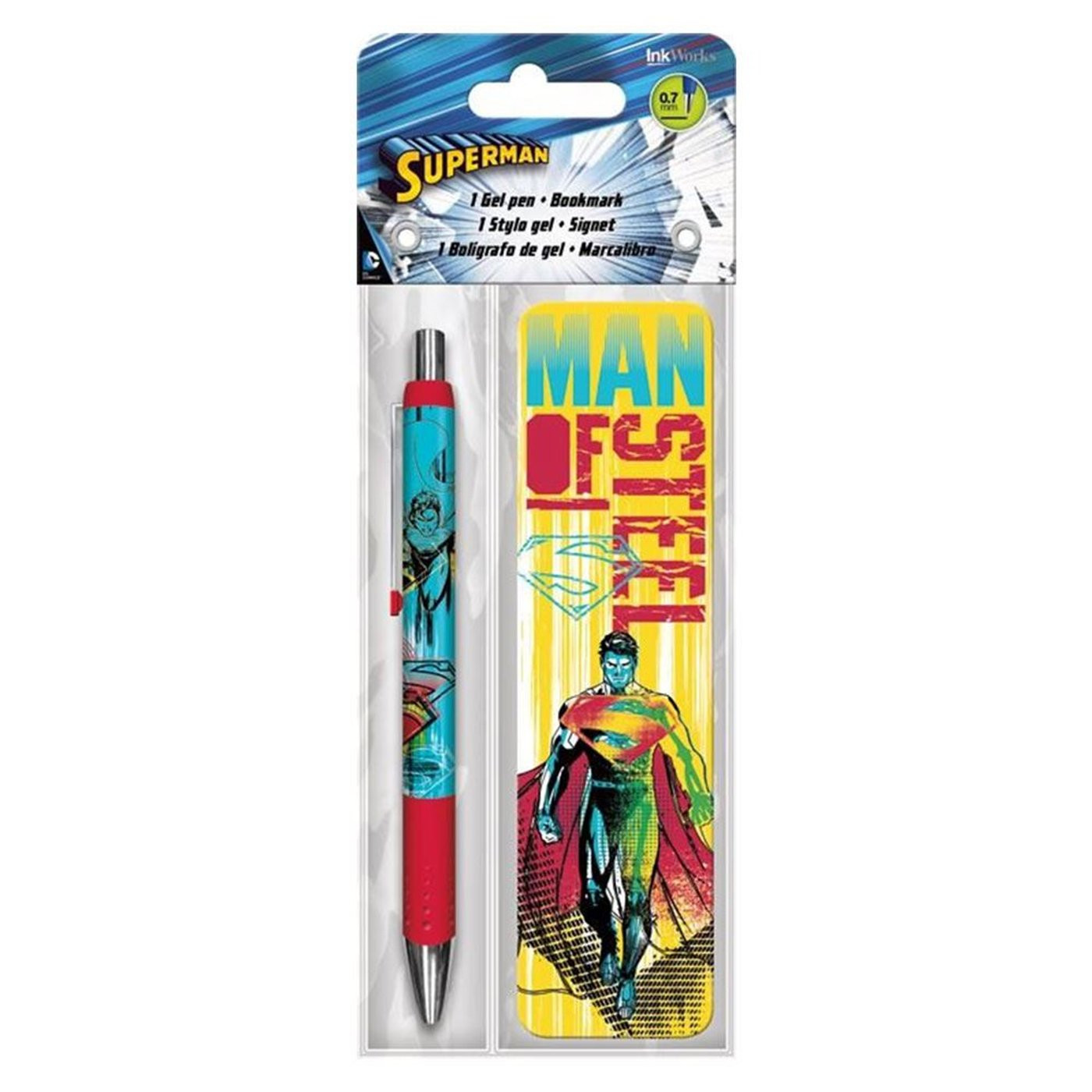 Superman Gel Pen and Bookmark Pack