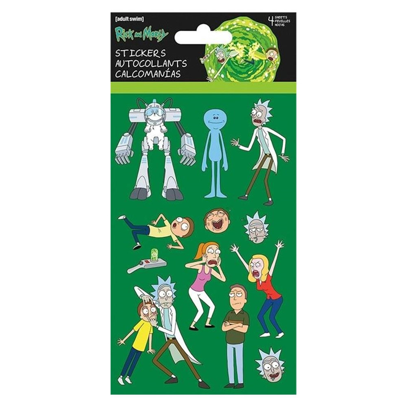 Rick & Morty Standard Stickers - 4-Sheets