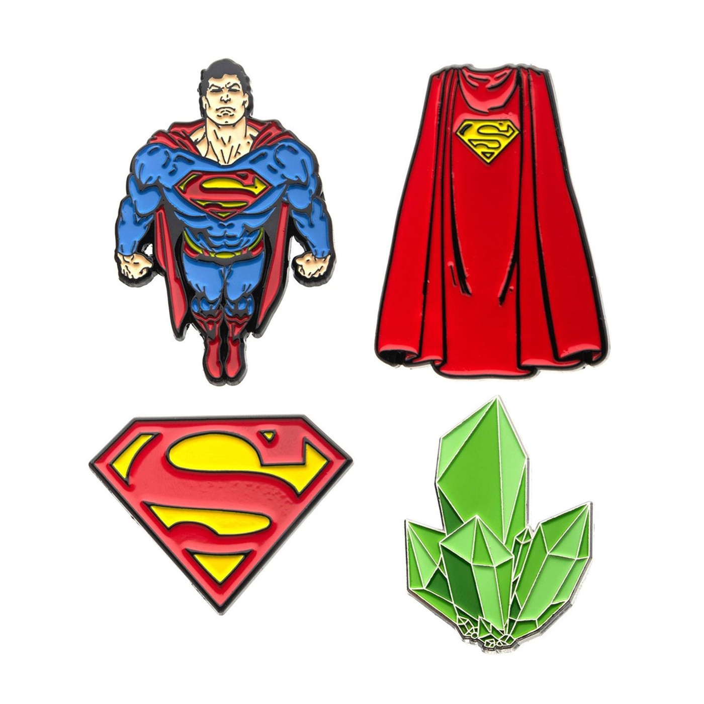 Superman Enamel 4-Piece Pin Set