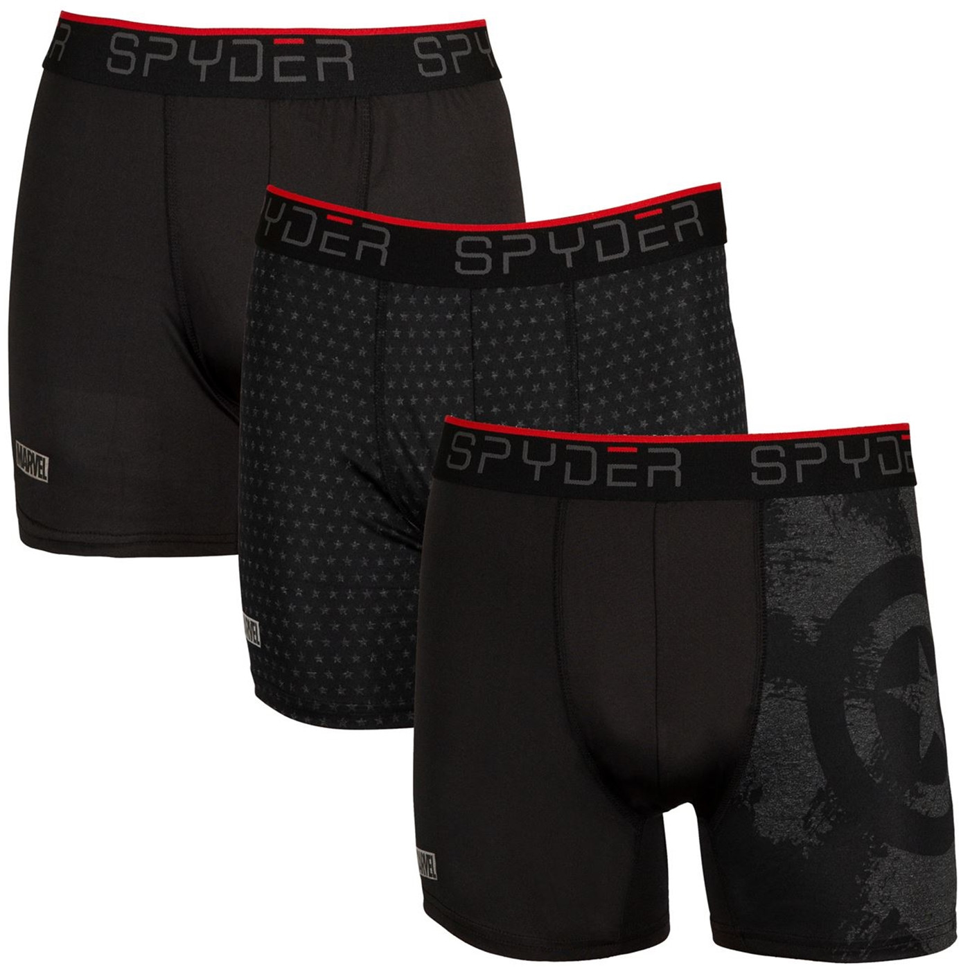 Captain America Spyder Performance Sports Boxer Briefs 3-Pair Pack