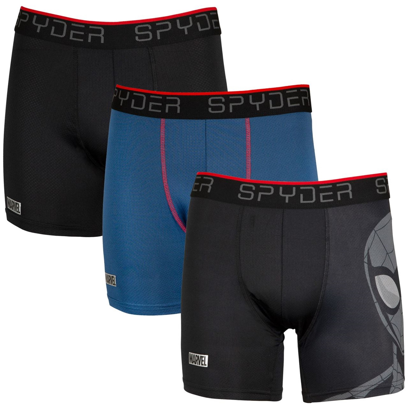 Black Panther Spyder Performance Sports Boxer Briefs 3-Pair Pack-Large  (36-38) 
