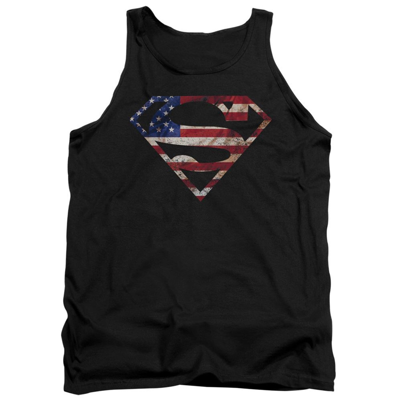 Superman Classic Logo American Flag Tank Top