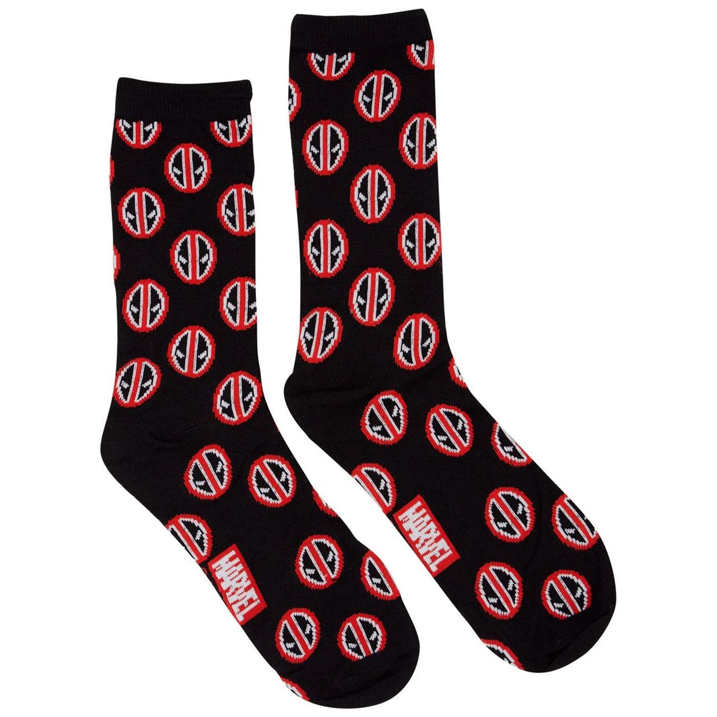 Deadpool Costume and Symbols Men's 2-Pack Crew Socks