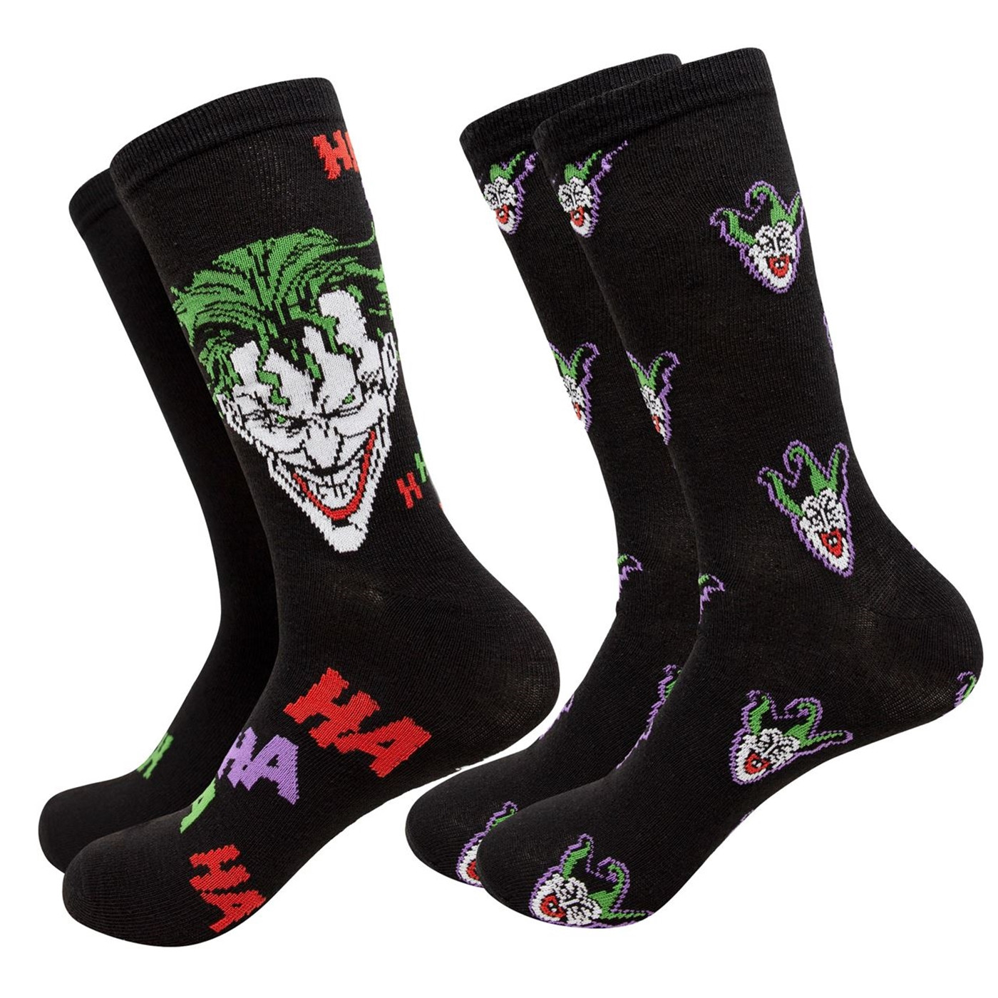 Joker Haha and Faces Men's 2-Pack Crew Socks