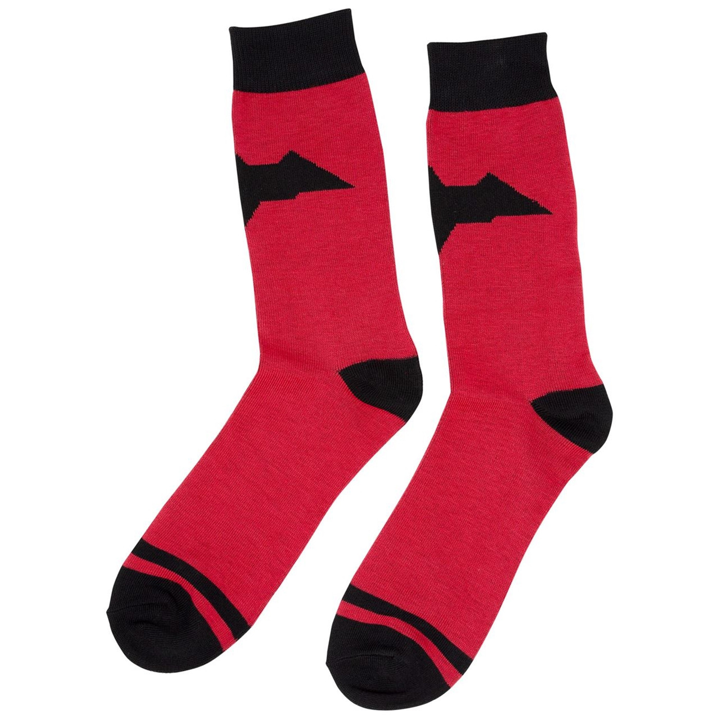 Red Hood Symbol Striped Crew Socks