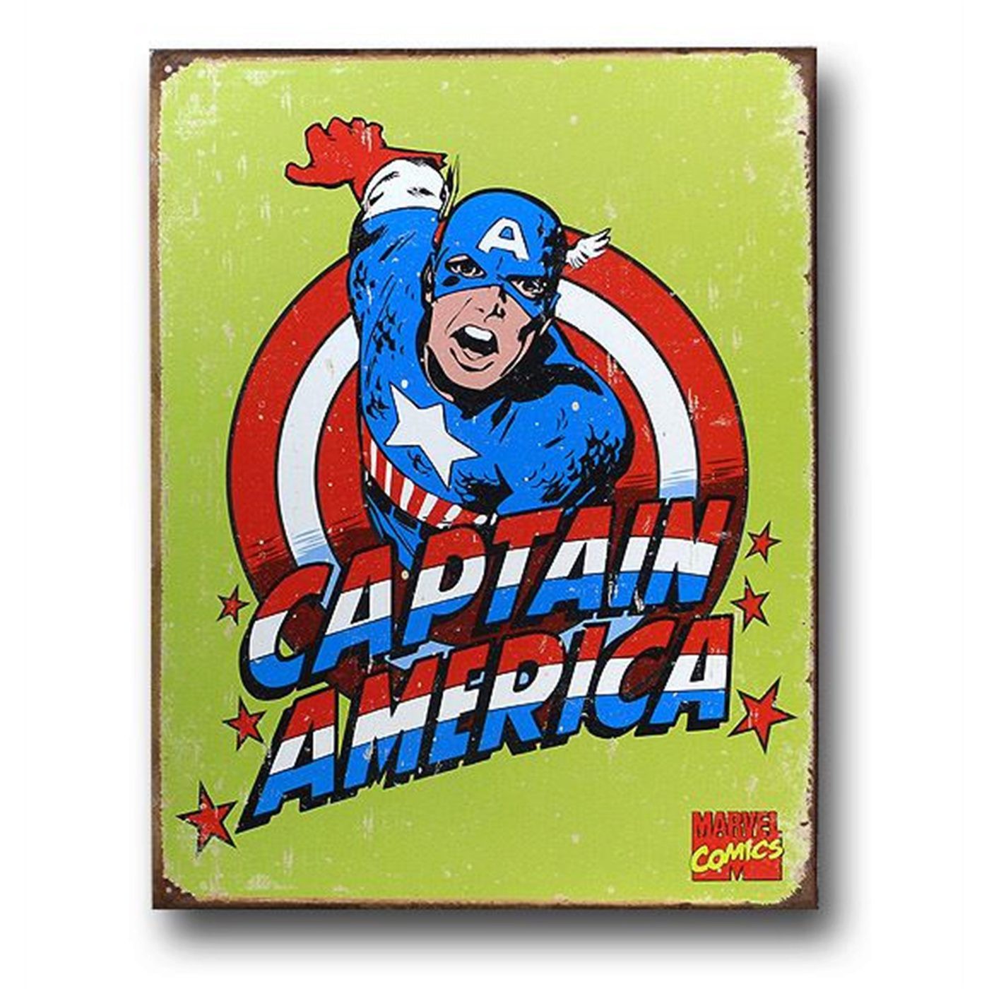 Captain America Yellow Kirby Tin Sign Poster
