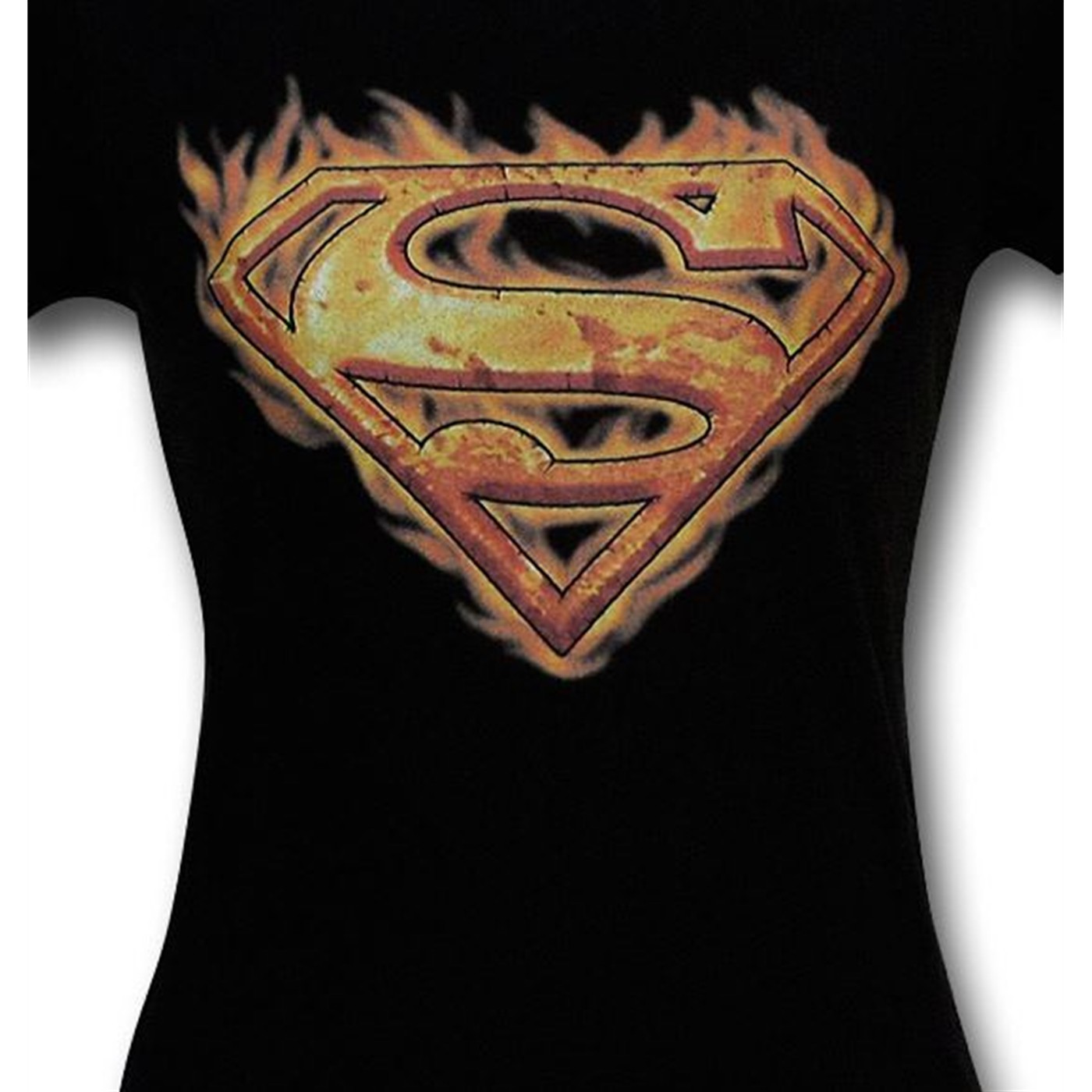 Superman Flame Symbol Juniors T-Shirt